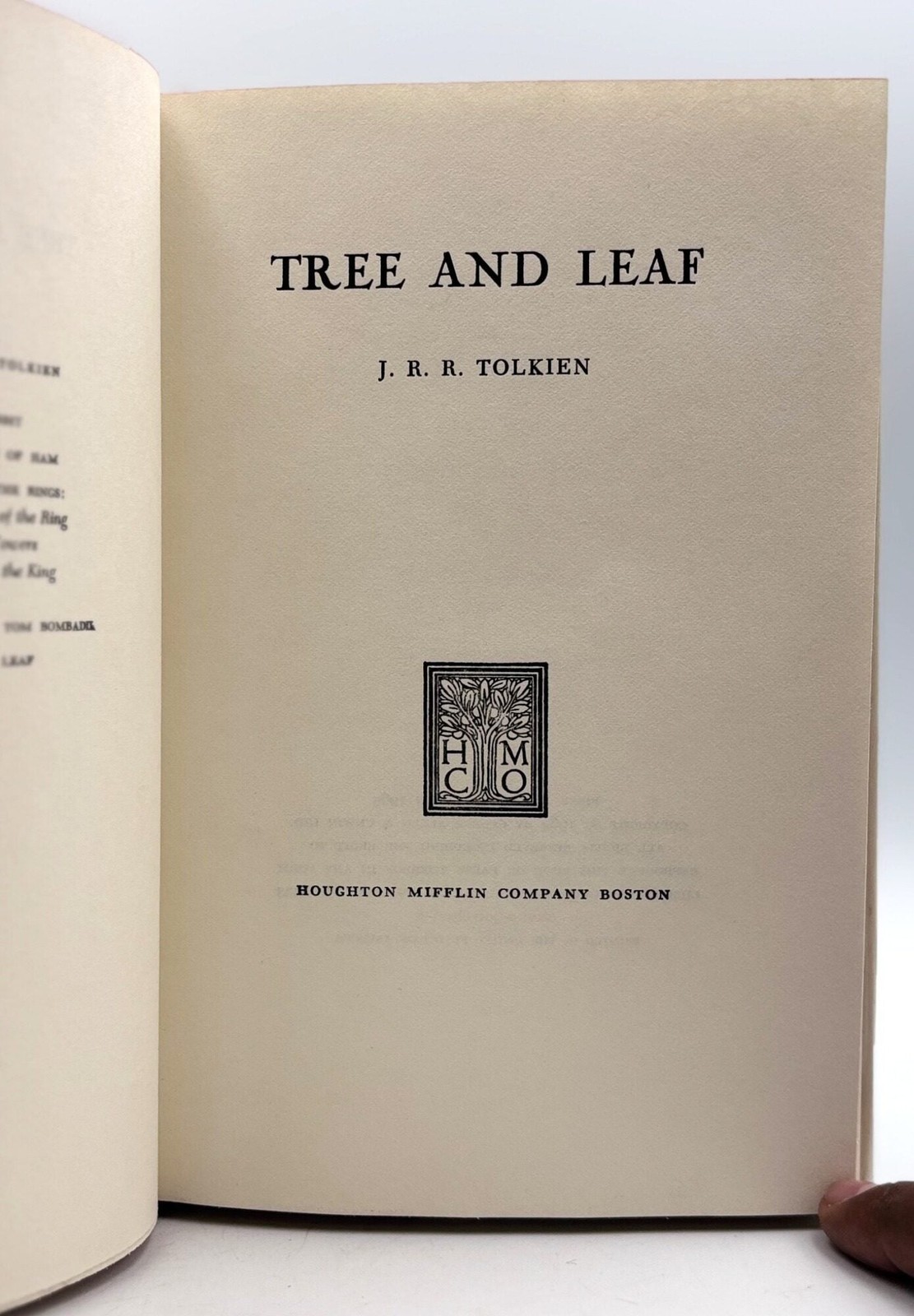 J R R Tolkien / Tree and Leaf 1st Edition 1972