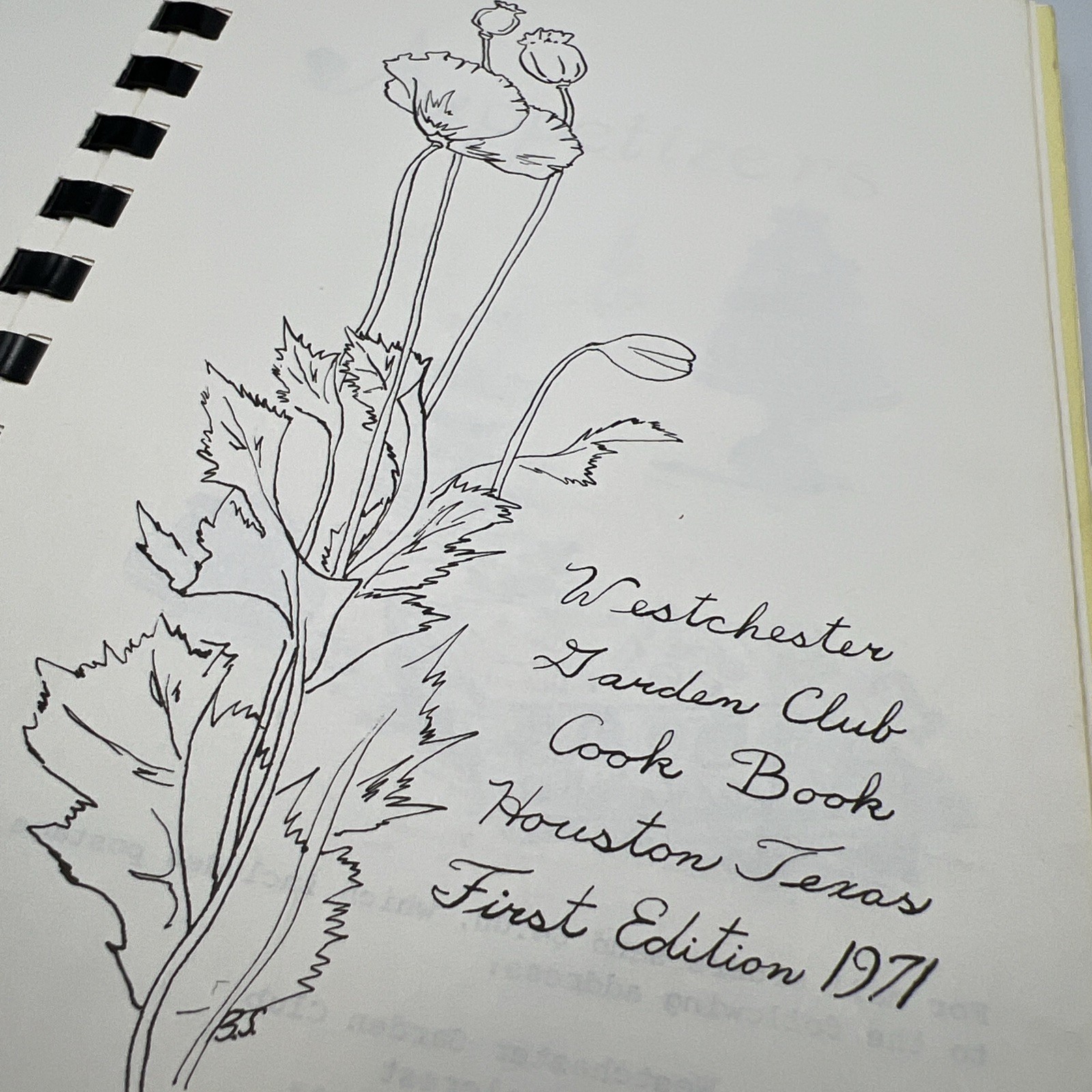 THE WESTCHESTER GARDEN CLUB COOK BOOK Houston Texas First Edition 1971