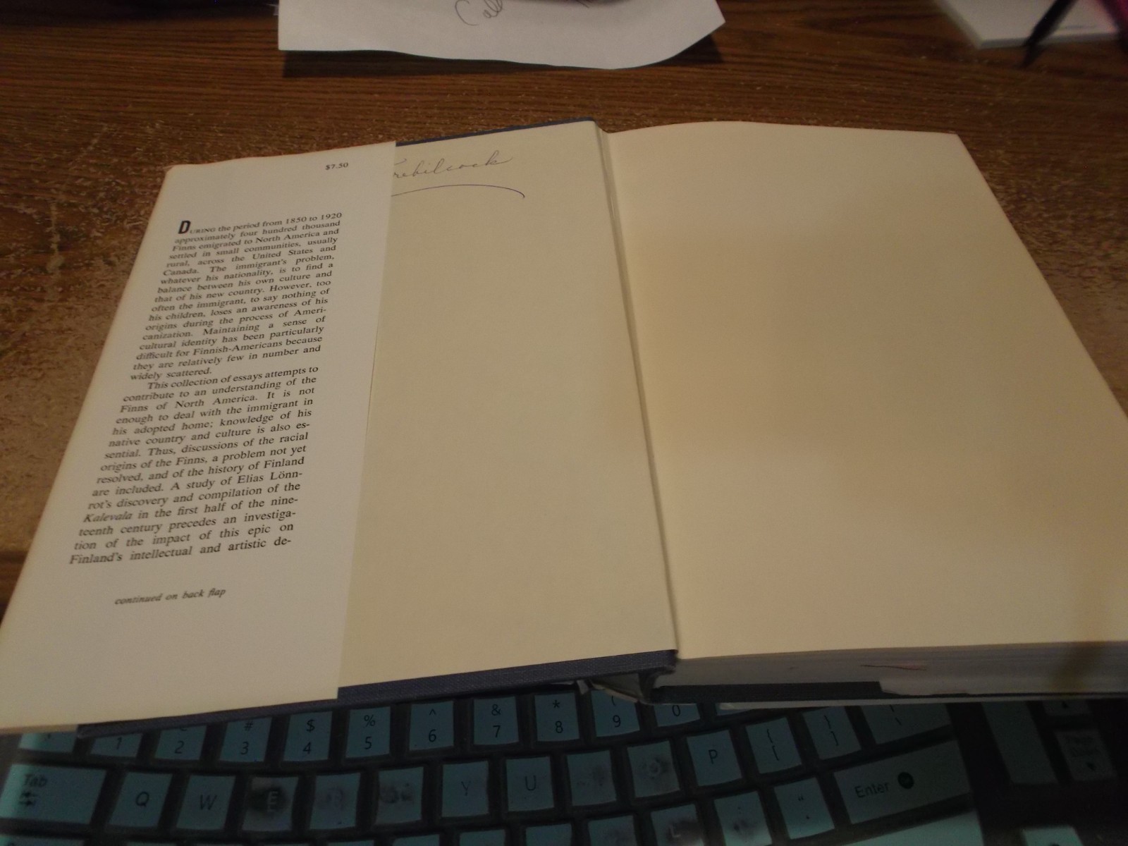 The Finns in North America – Ralph Jalkanen – 1969 – HC/DJ