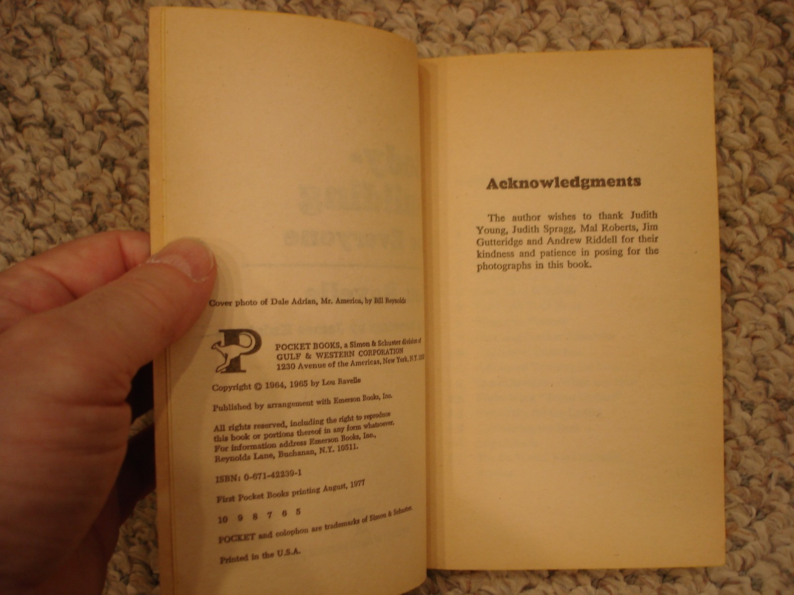 Body Buliding For Everyone Lou Ravelle Pocket Books Paperback 1977