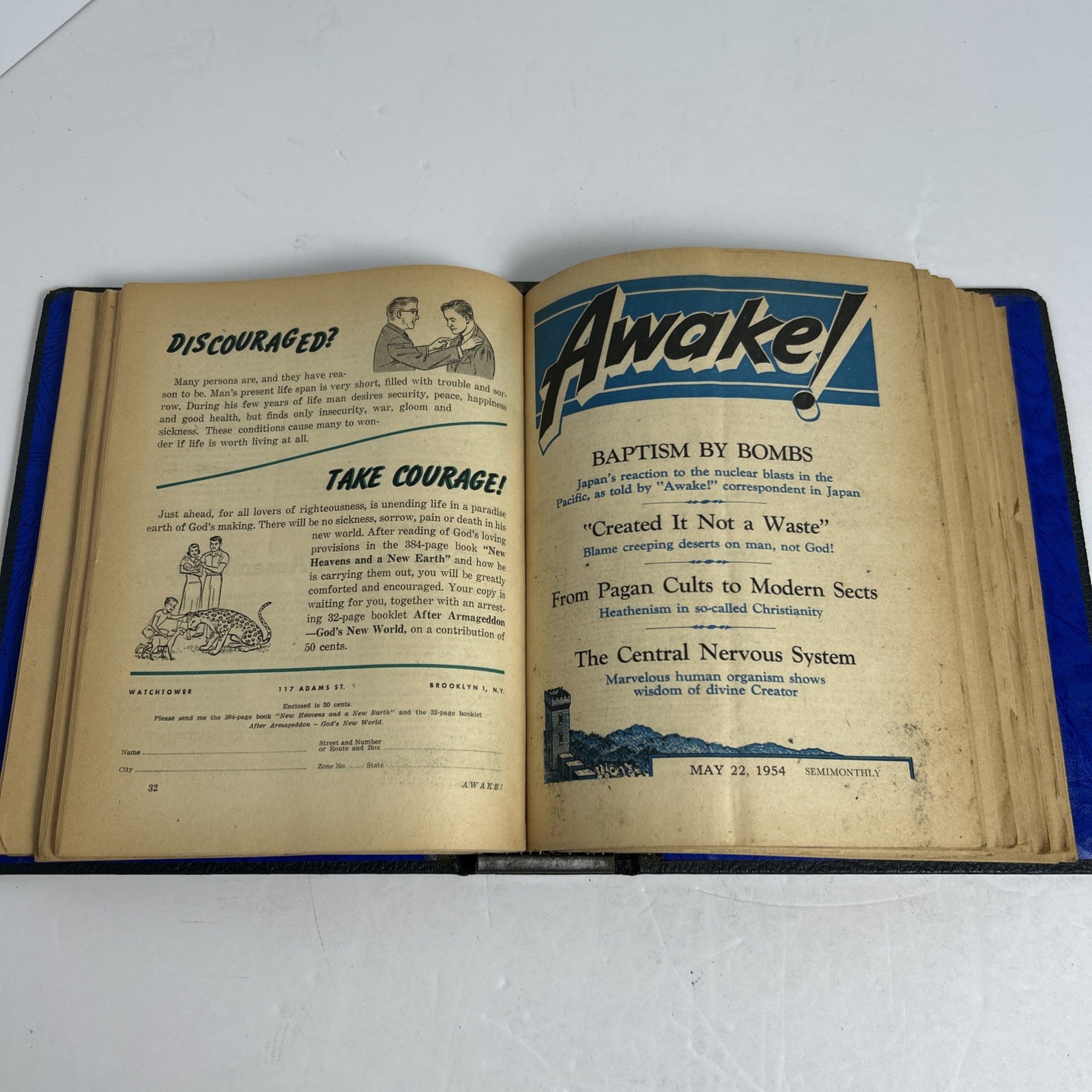 Awake Magazine 1954 Full Year Set In Hard Binder Jehovah’s Witness Watchtower