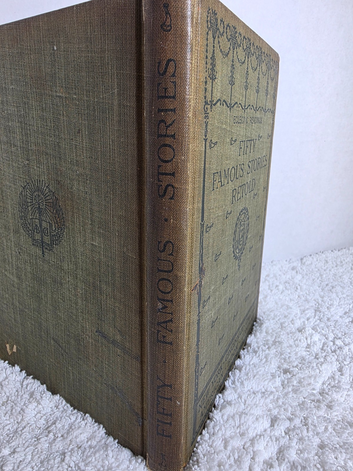 VTG 1896 Eclectic Readings Fifty Famous Stories Retold Antique Hardcover Book