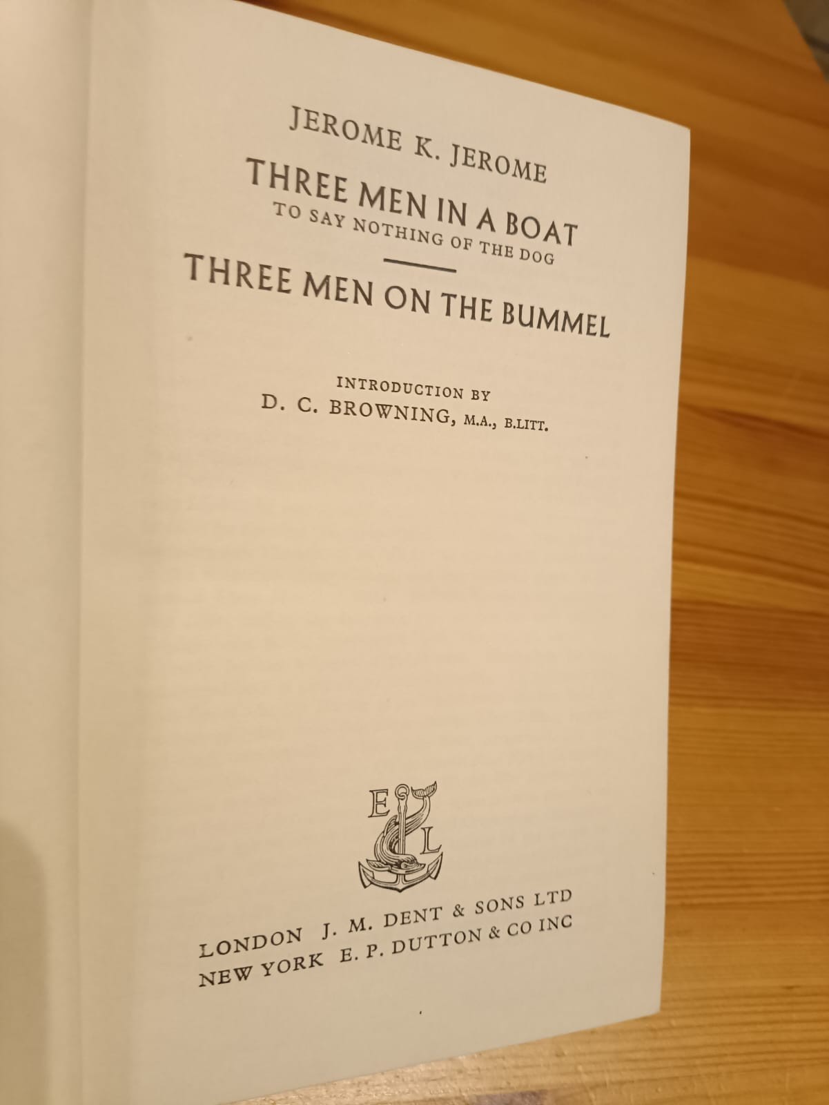Three Men in a Boat & Three Men on the Bummel – Jerome K Jerome Everyman HB 1957