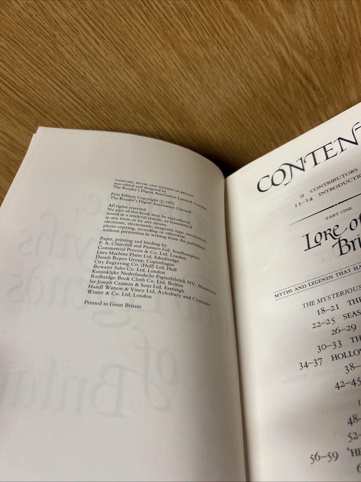 1ST ED. 1973 FOLKLORE, MYTHS AND LEGENDS OF BRITAIN – ILLUSTRATED, HB (4829)