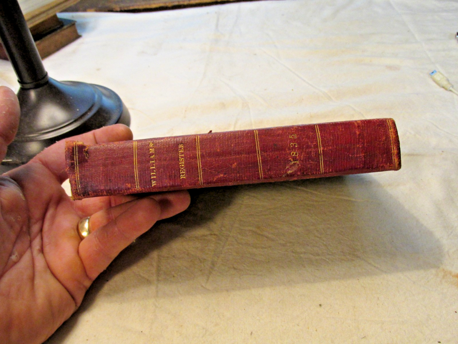 1835 Williams’s New York Annual Register with map, ALMANAC, ED. WILLIAMS
