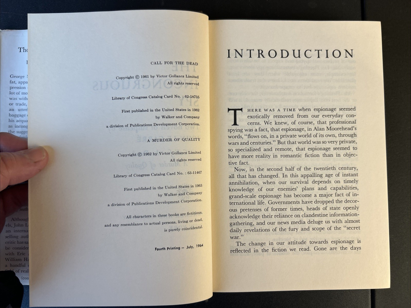 The Incongruous Spy Two Novels by John LeCarre 1964 Vintage HC