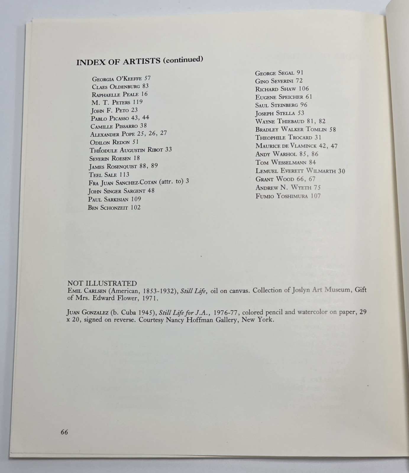 Odilon Redon Cézanne Warhol O’Keeffe Still Life Exhibition Catalog 1977