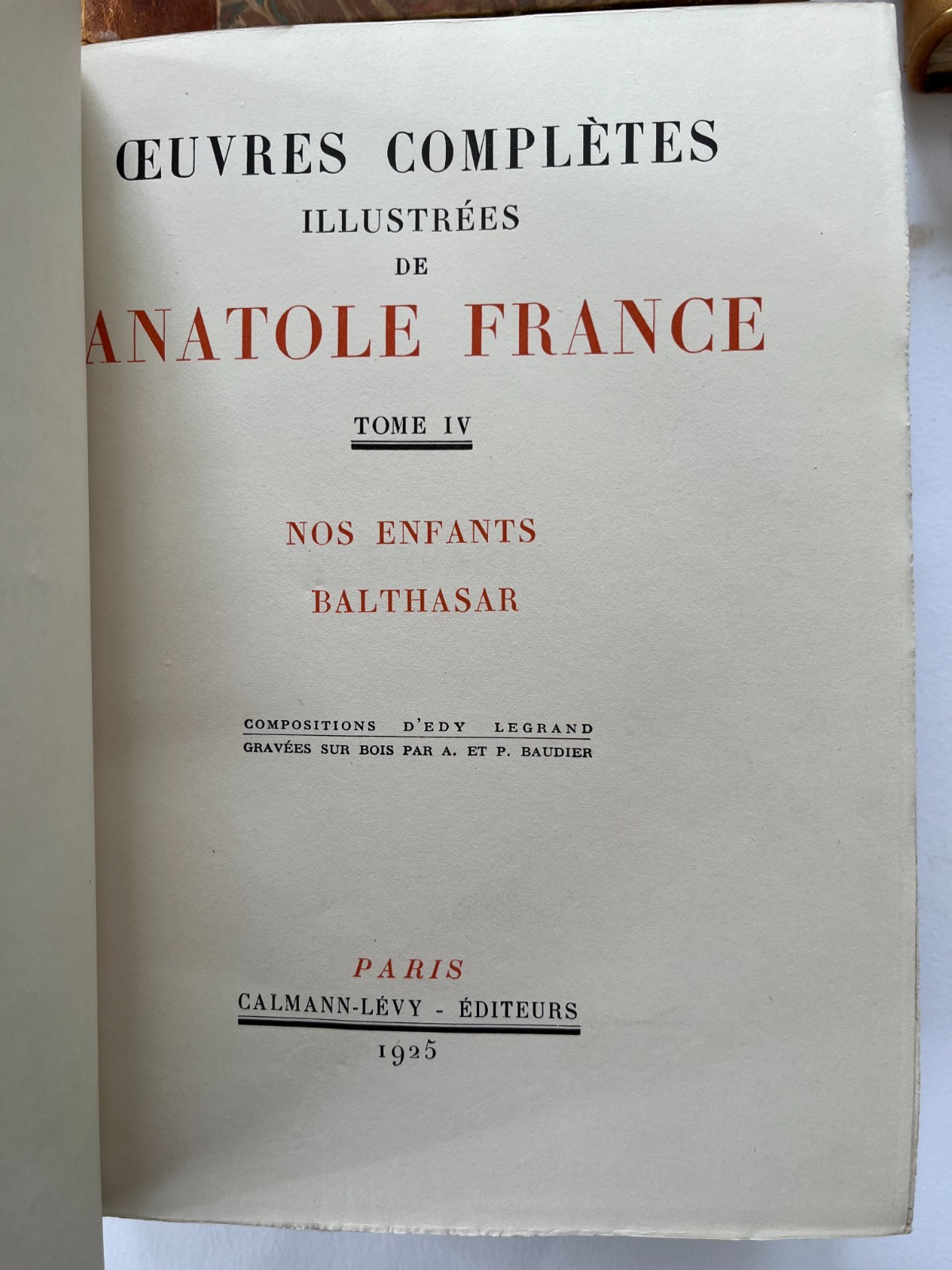 ANATOLE FRANCE ~ Oeuvres illustrated 1925-26 Paris volumes 1-6 leather book set