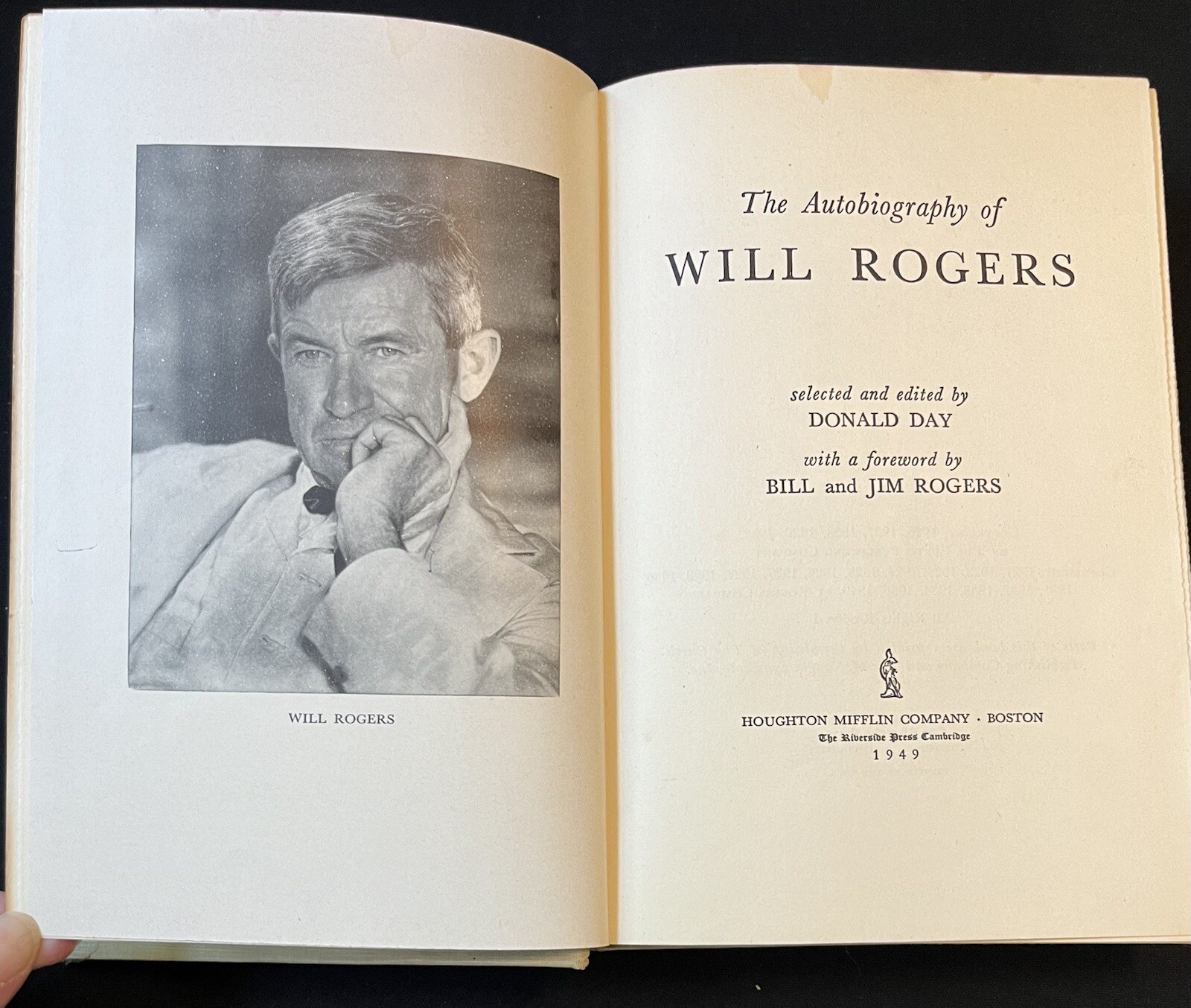 Will Roger’s Set of 2 Books: Biography & Autobiography by H Cory & W Roger’s