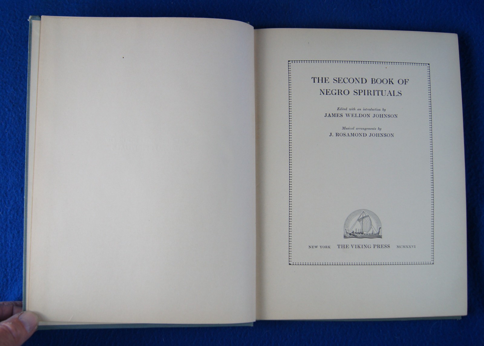 The Second Book Of Negro Spirituals 1926 James & Rosemand Johnson 1st Ed ?