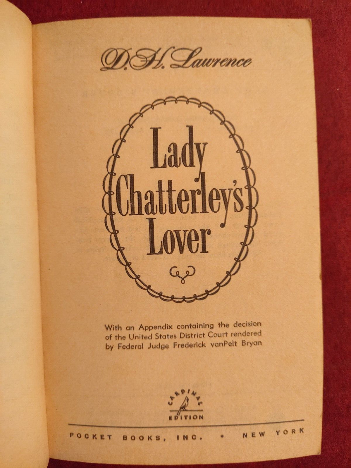 Lady Chatterley’s Lover D.H. Lawrence 1959 PB Vintage Paperback Cardinal C-363