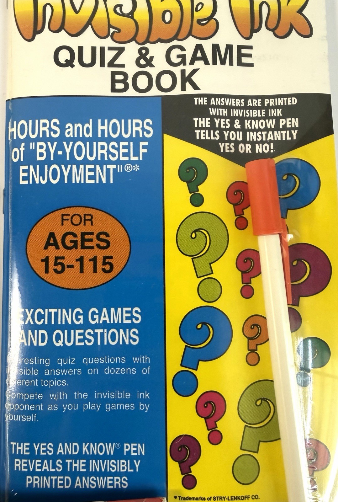 Lot Of 2 Vintage Yes&Know Invisible Ink Game Books And 1 Magic Paint All Sealed