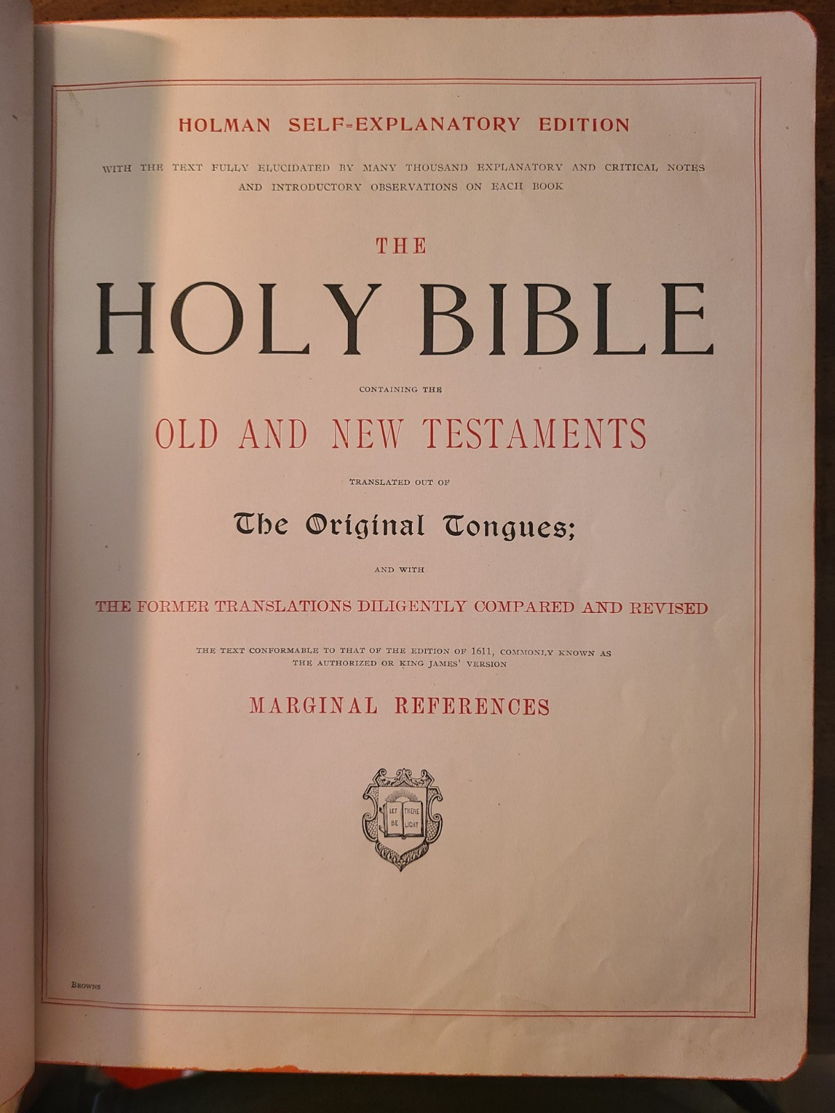 Antique 1891 Pictorial Family Bible Embossed Leather Gilded Pages Holman Edition