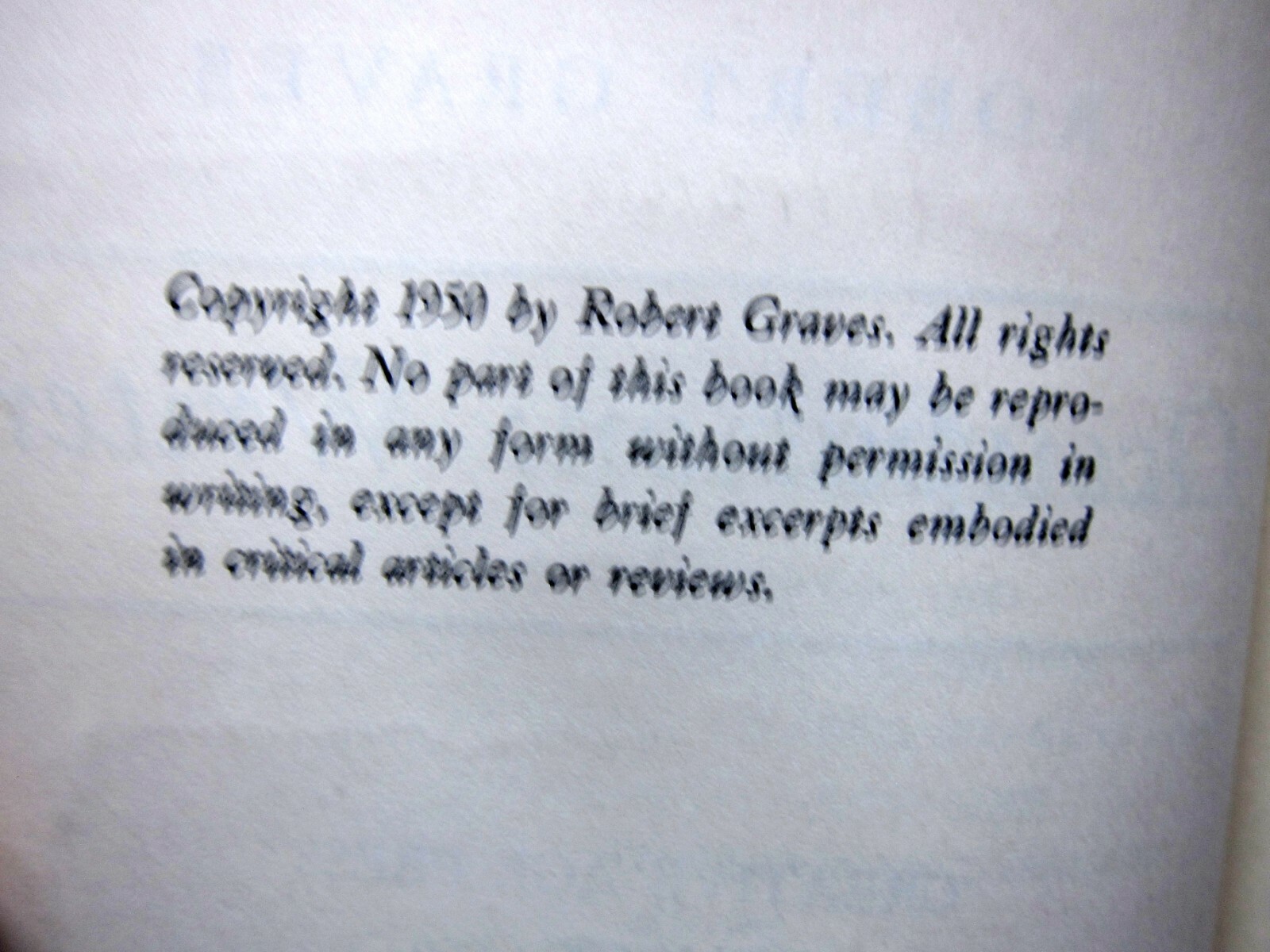 Occupation: Writer, Robert Graves, 1950, Creative Age Press – 1st edition