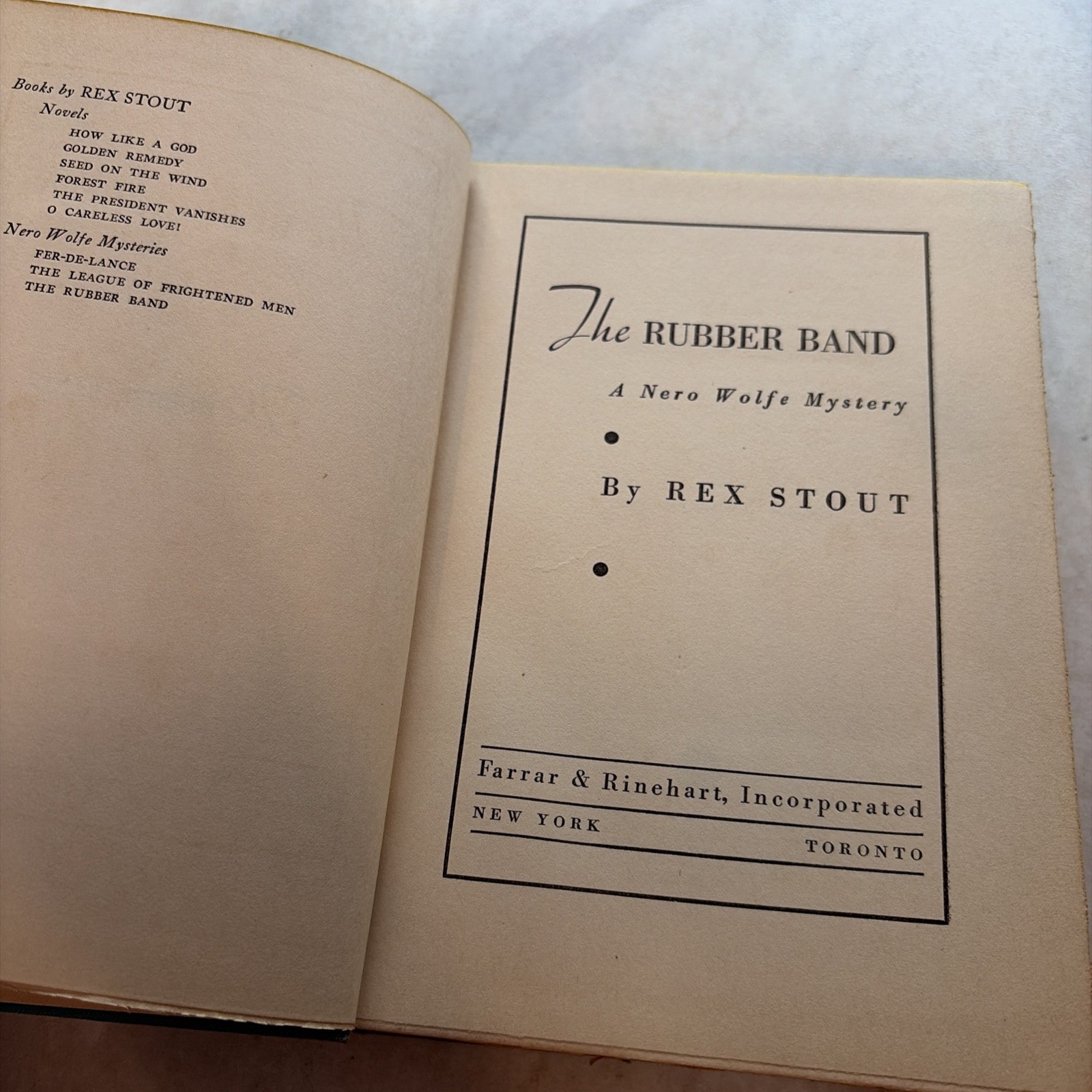 The Rubber Band by REX STOUT First Edition ~ 1st Printing 1936 Original DJ