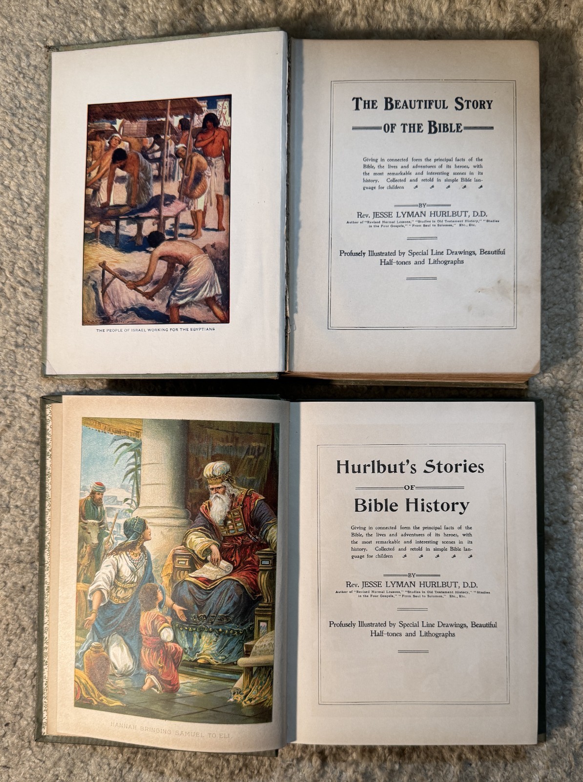 Hurlbut’s Stories of Bible History & Beautiful Story of the Bible – Dated 1905