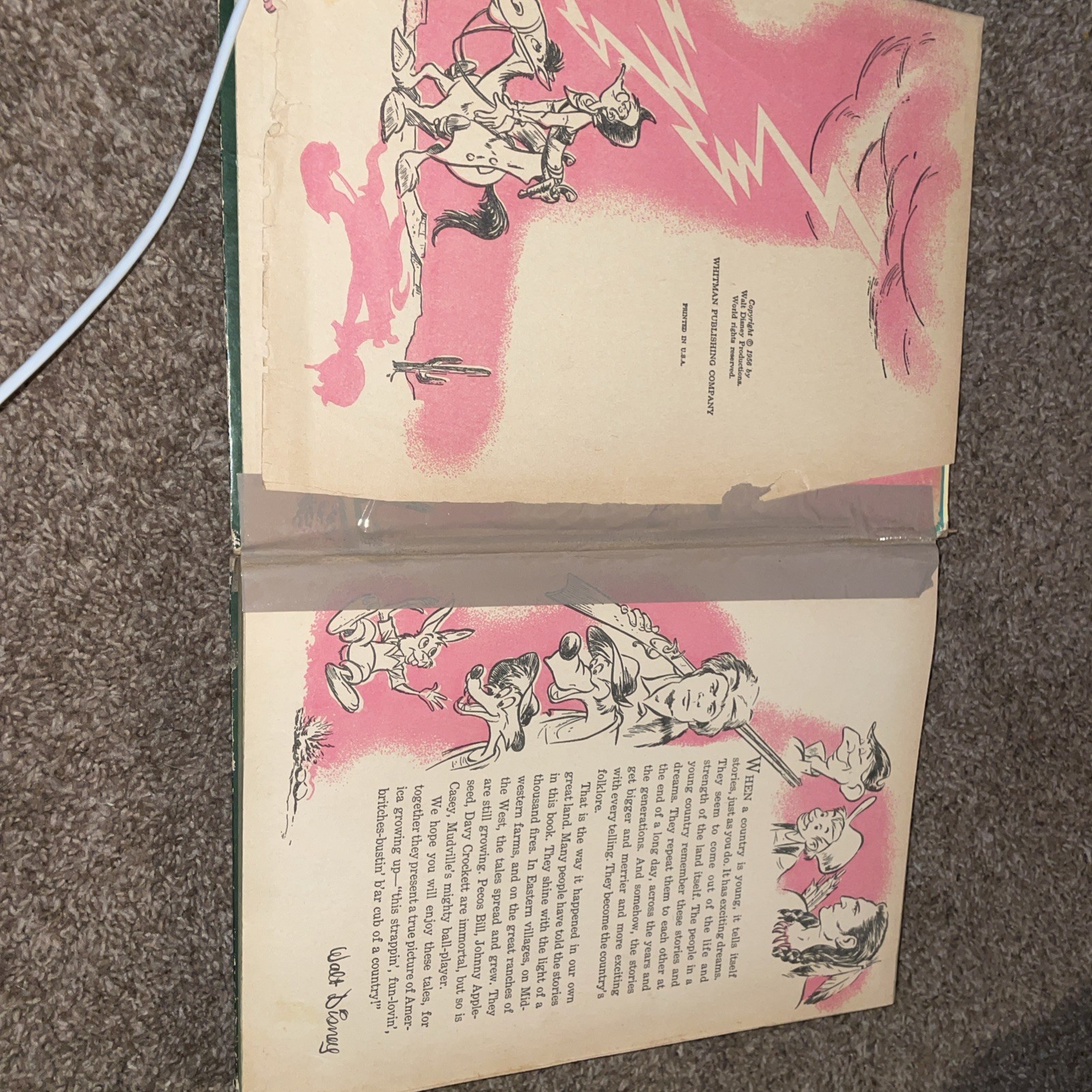 Disney AMERICAN FOLKLORE by Walt Disney Whitman Book 1956 Hardcover HC Animated