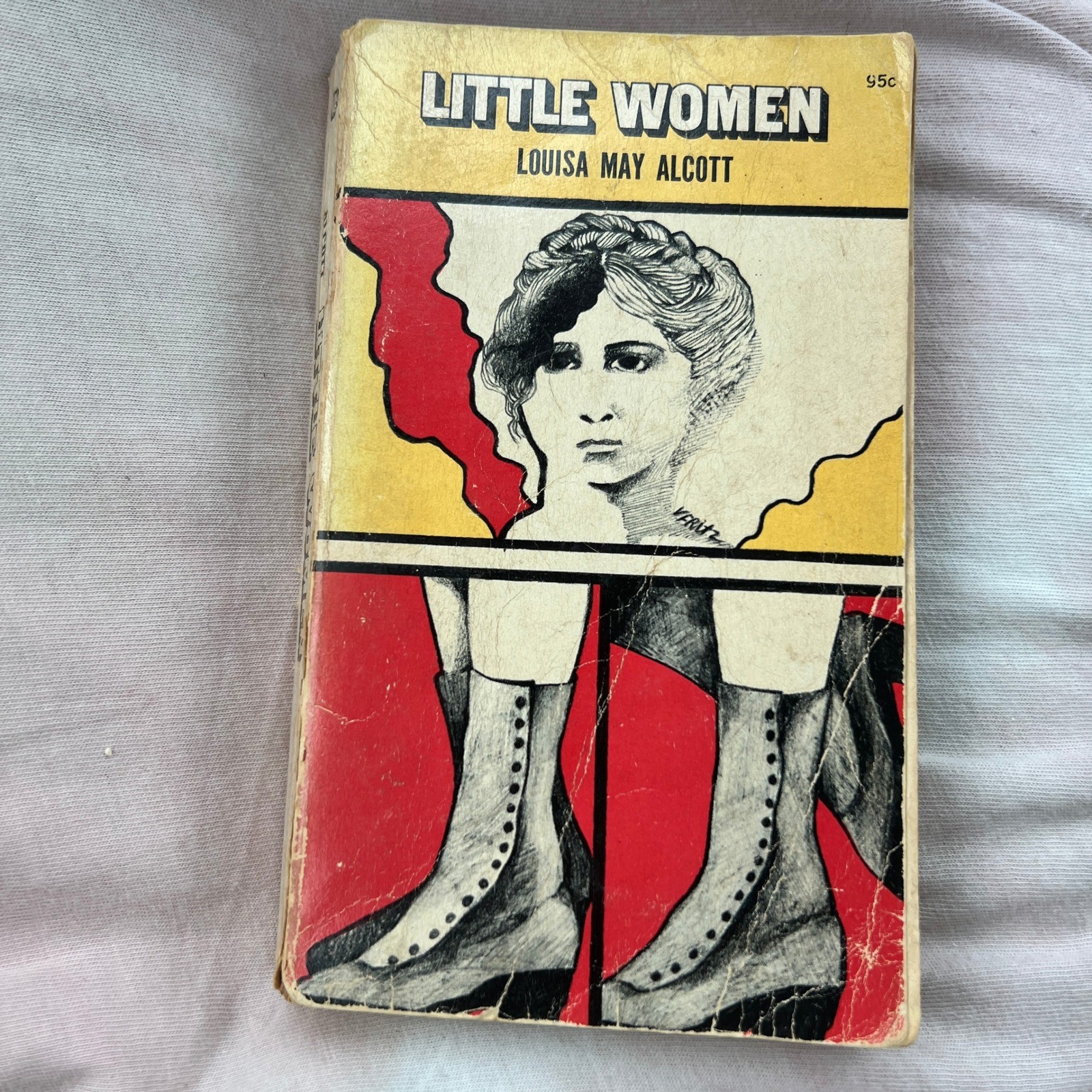1968 Little Women Paperback Louisa May Alcott VTG Collier Books Yellow Art USA