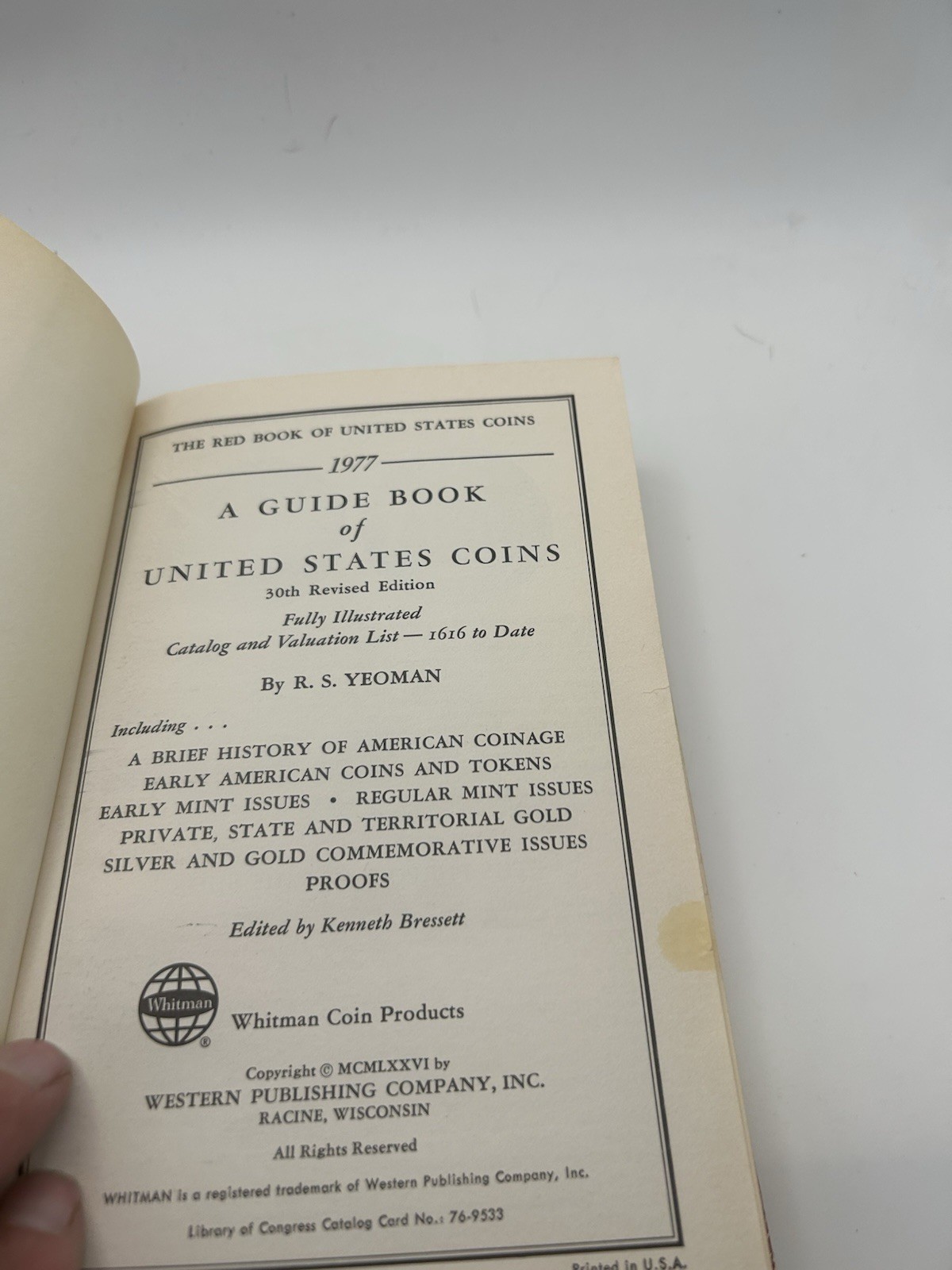 1977 Red Book US Coins 30th Edition R S Yeoman Whitman Guide
