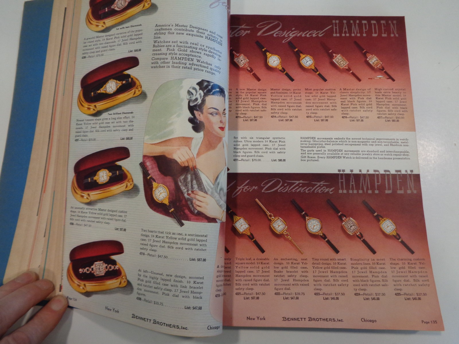 Vintage 1942 Bennett Brothers Blue Book of Quality Merchandise Catalog Jewelry