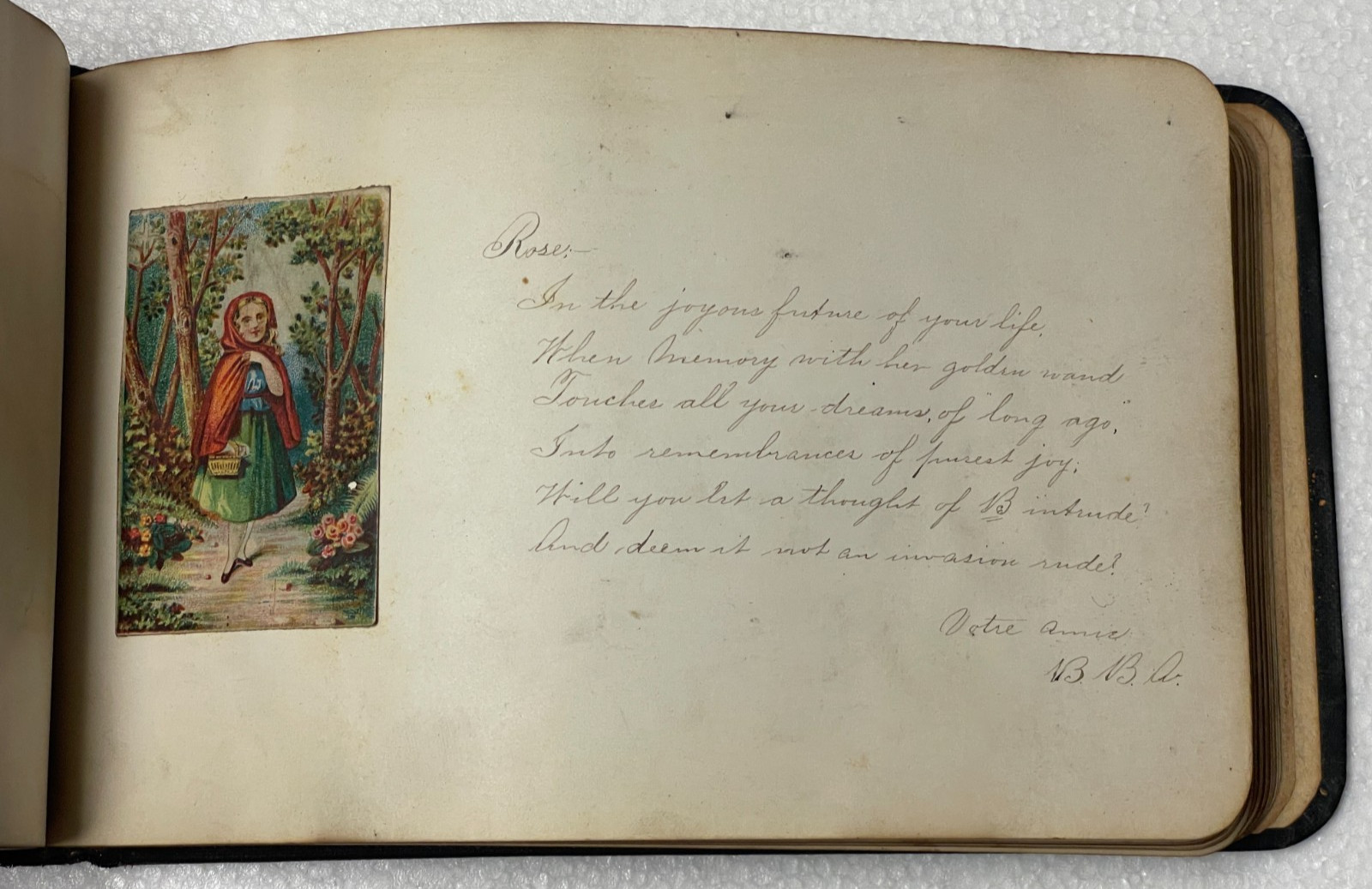 1870s Autograph Book / Cincinnati OH High School / Original Art / Die Cuts /1880