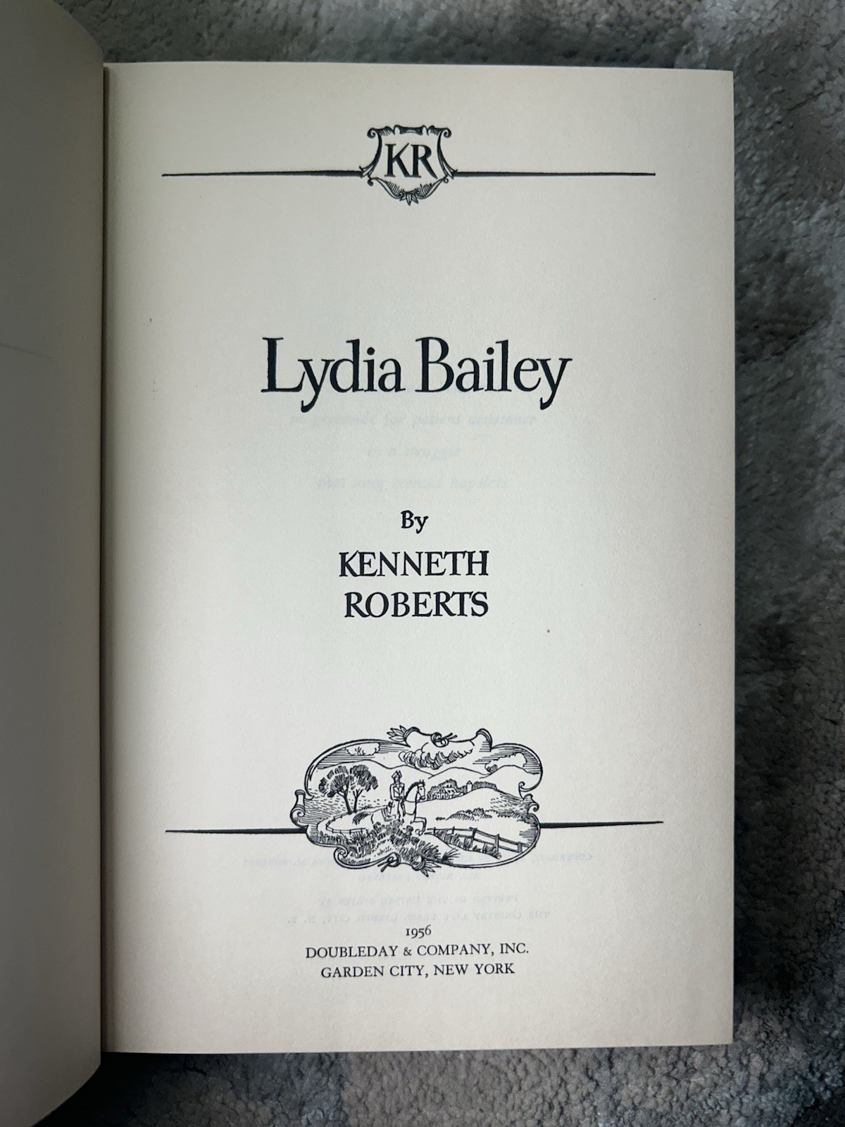 Lydia Bailey Kenneth Roberts 1956 Vintage Hardcover Book Doubleday DJ Fiction