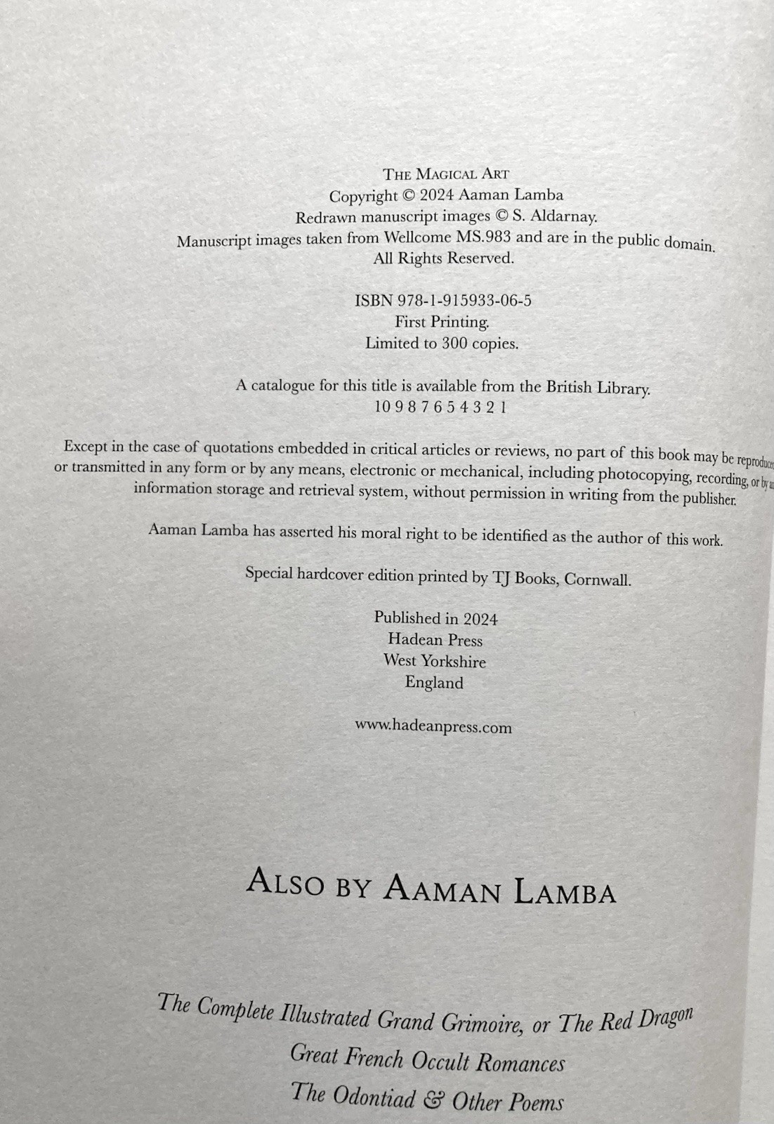 Occult, The Magical Art, Aaman Lamba, 2024, Illustrated, Like New
