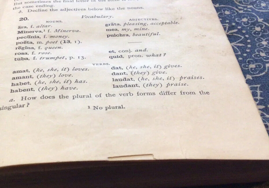 ANTIQUE BOOK/FIRST YEAR LATIN/COLLAR AND DANIEL/GINN AND COMPANY 1899.