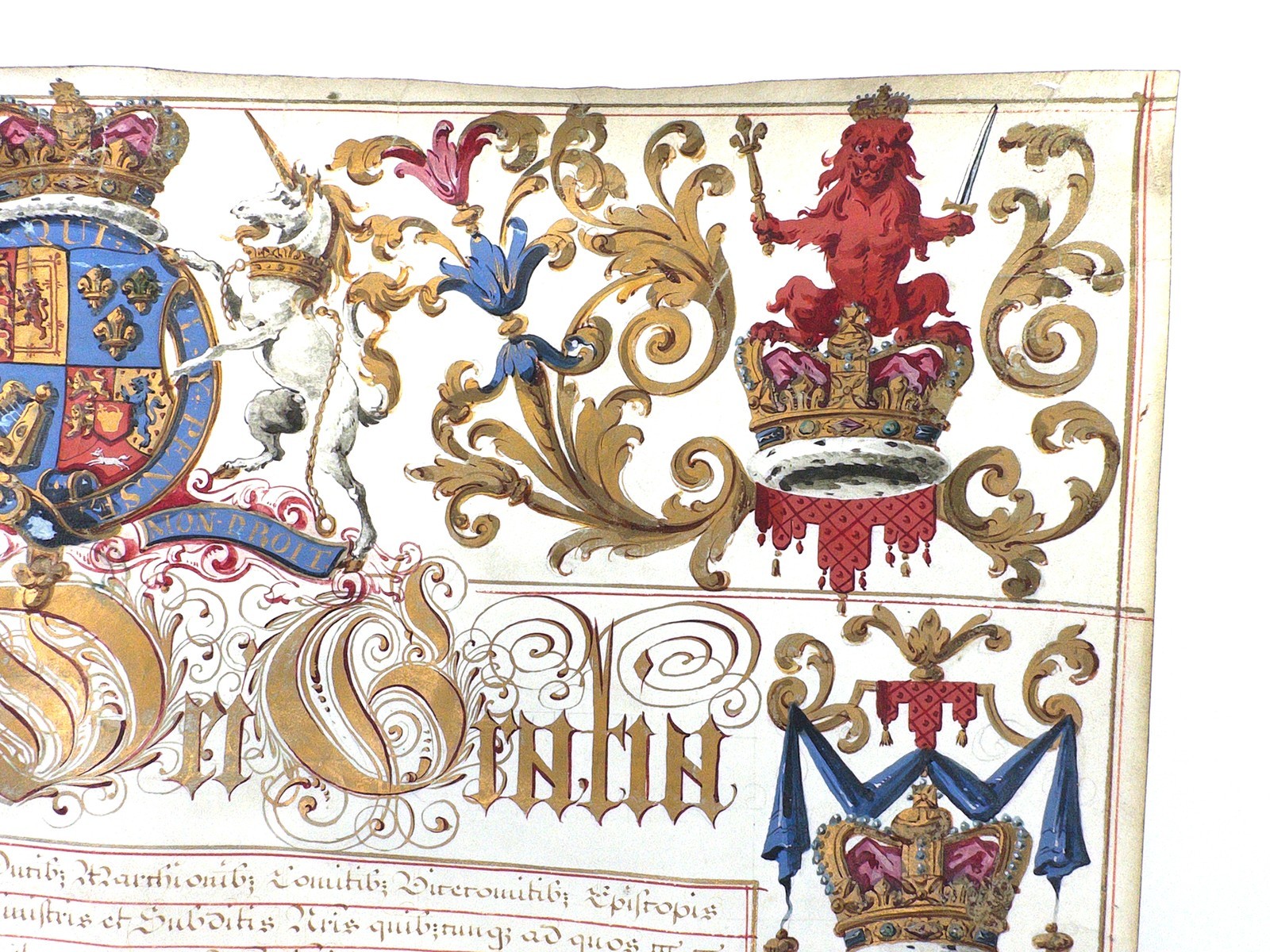 1731 Illuminated Letters Patent King George II Earl Effingham Great Seal Vellum