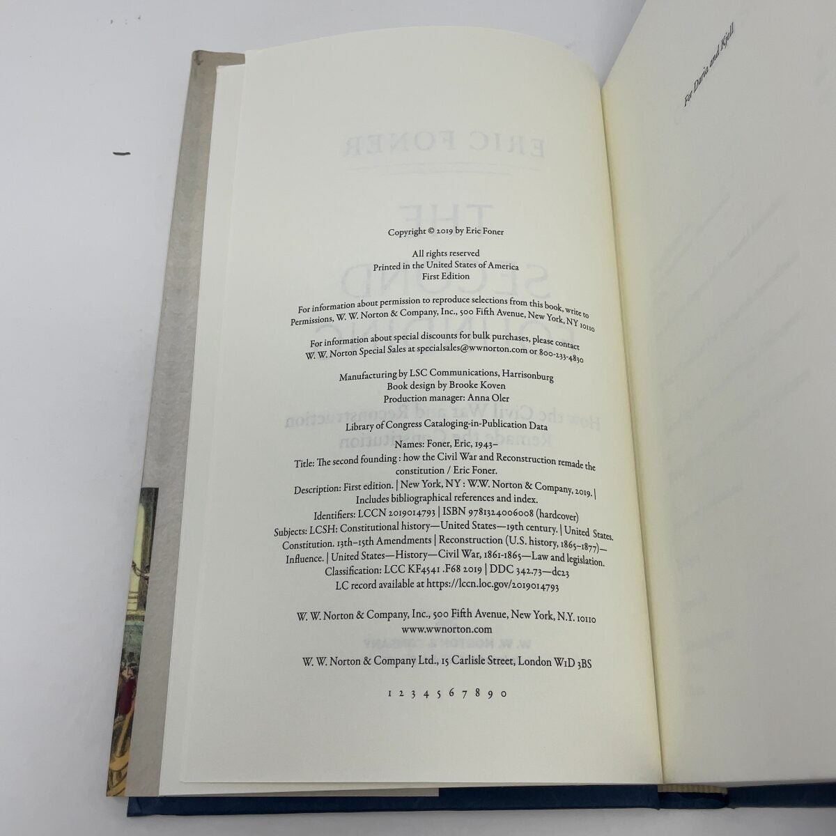 The Second Founding by Eric Foner HC First Thus Like New 2019