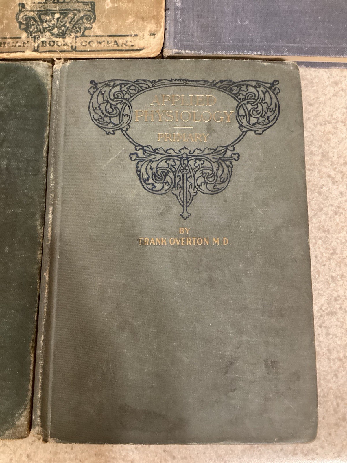 Very Old School Book Various Subjects Library Decor Set Of 5