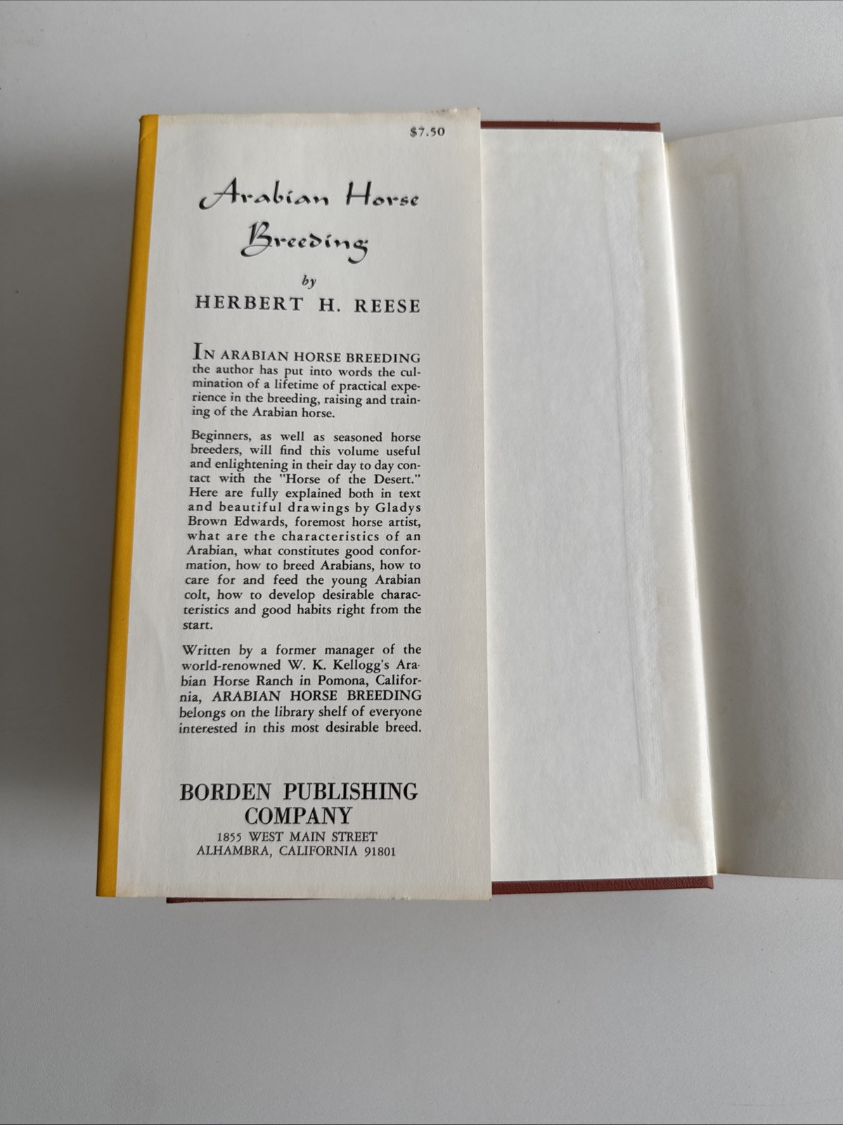 Arabian Horse Breeding by Herbert H. Reese Ill by Gladys Brown Edwards 6th. Ed.