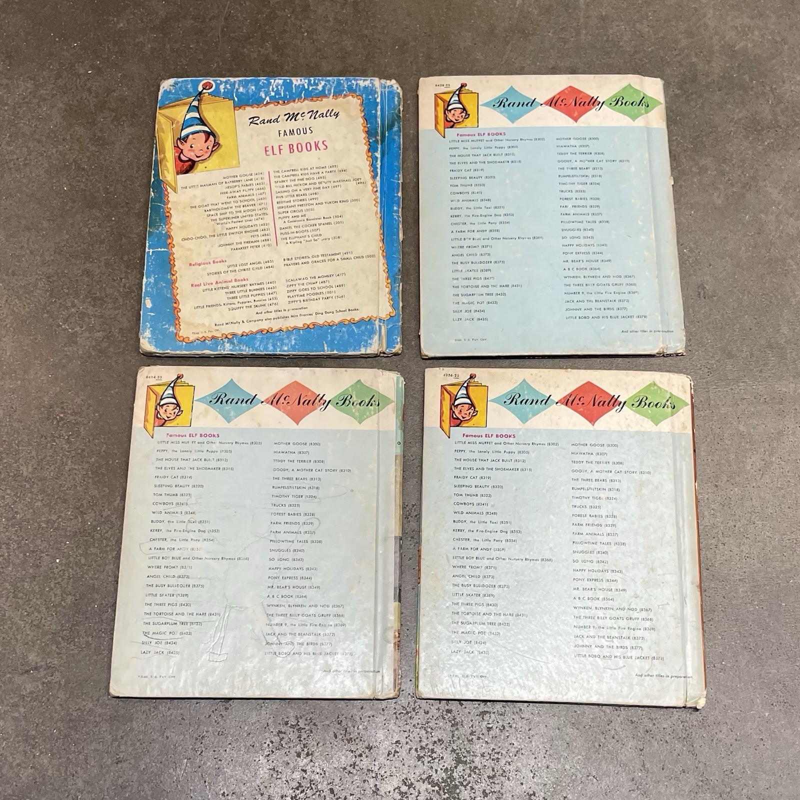 Vintage Rand McNally Little Elf Books Lot 4 1950s Playtime Poodles Freight Train