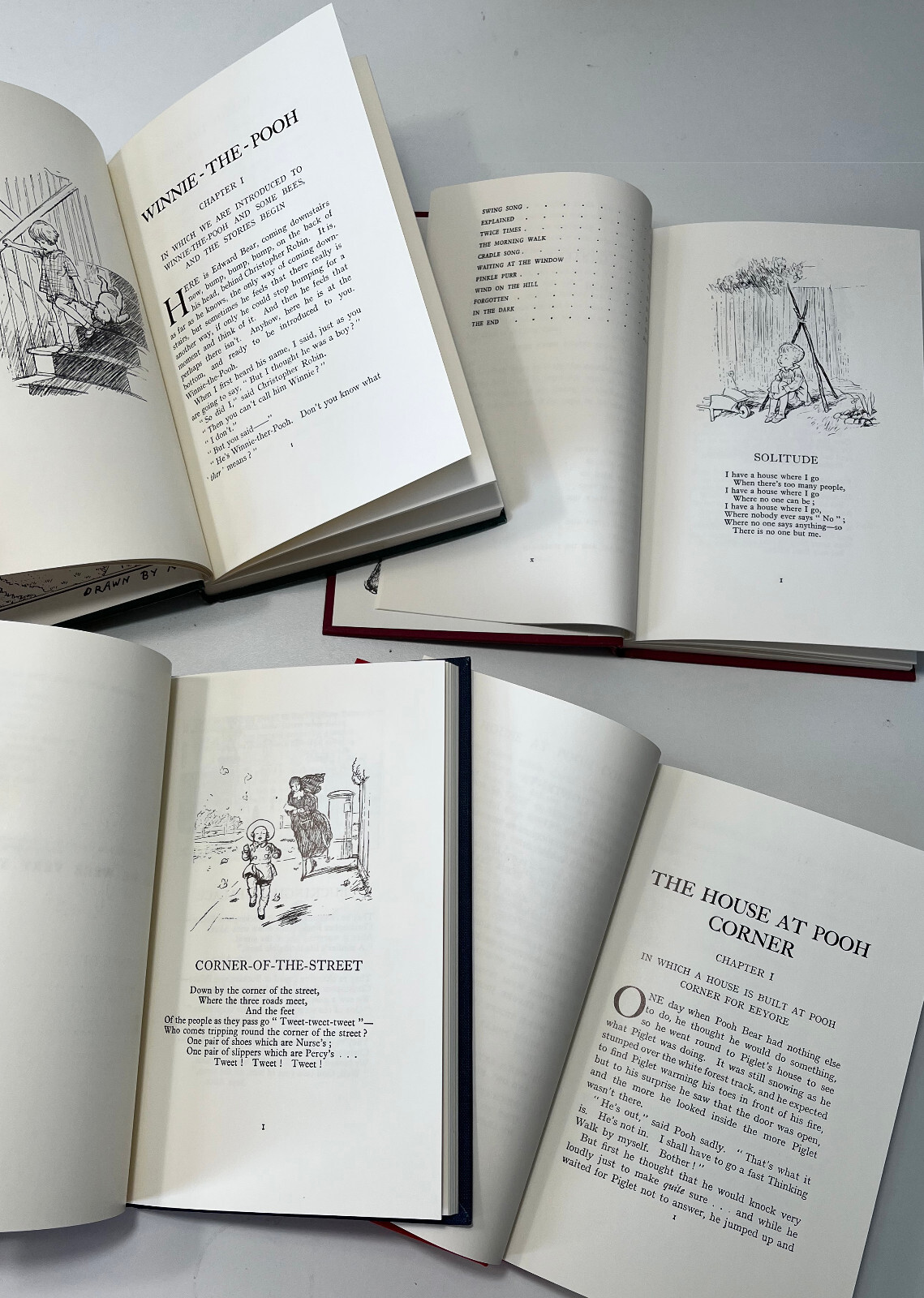 Complete Set Winnie-the-Pooh First Edition Facsimiles~ A.A.Milne w/ Dust Jackets