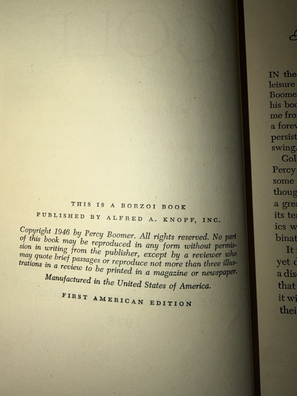 On Learning Golf Percy Boomer 1946 First Edition Alfred A. Knopf Hardcover