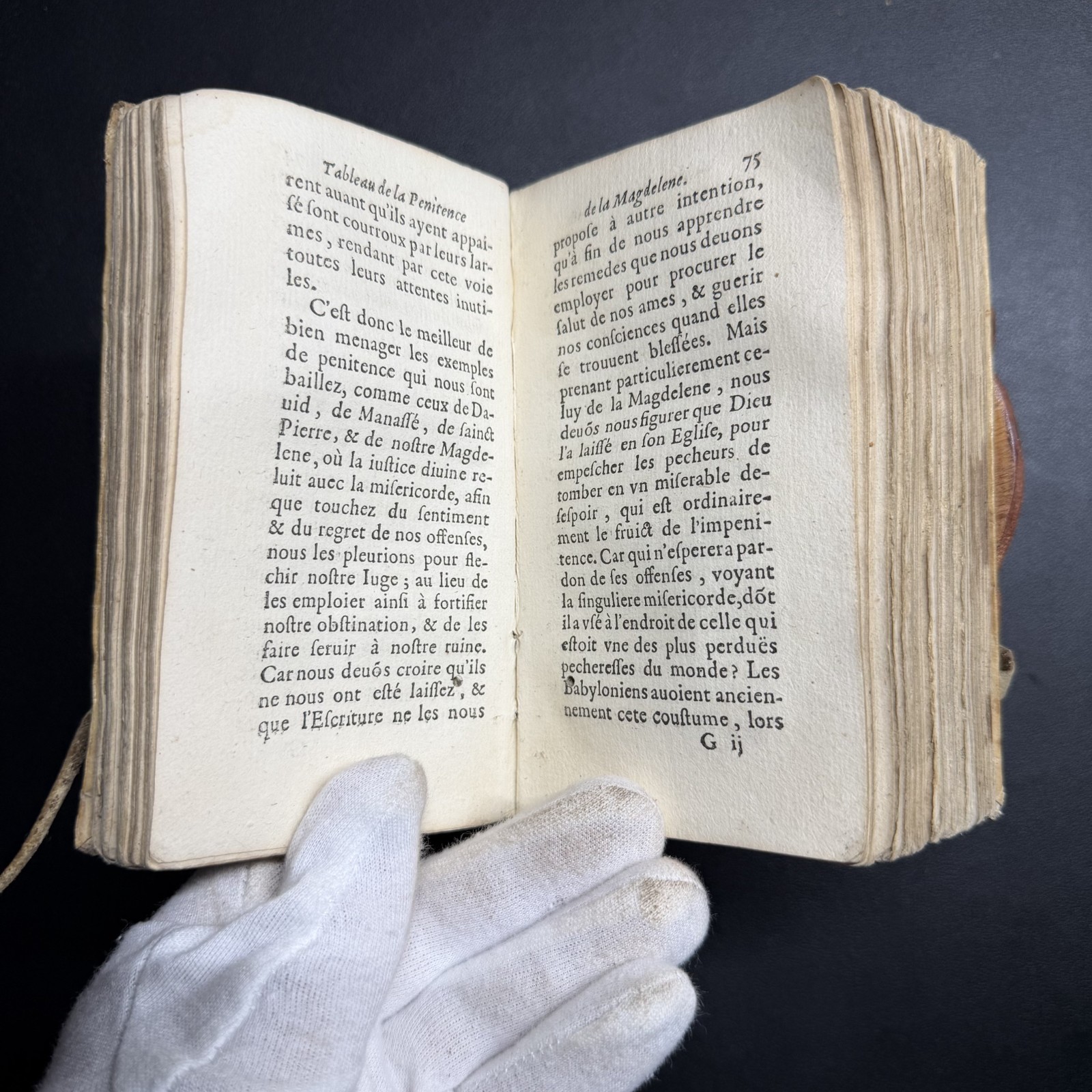 ✝️ 1625 Coeffeteau Magdeleine Penitence French Devotional Vellum Ex-Libris