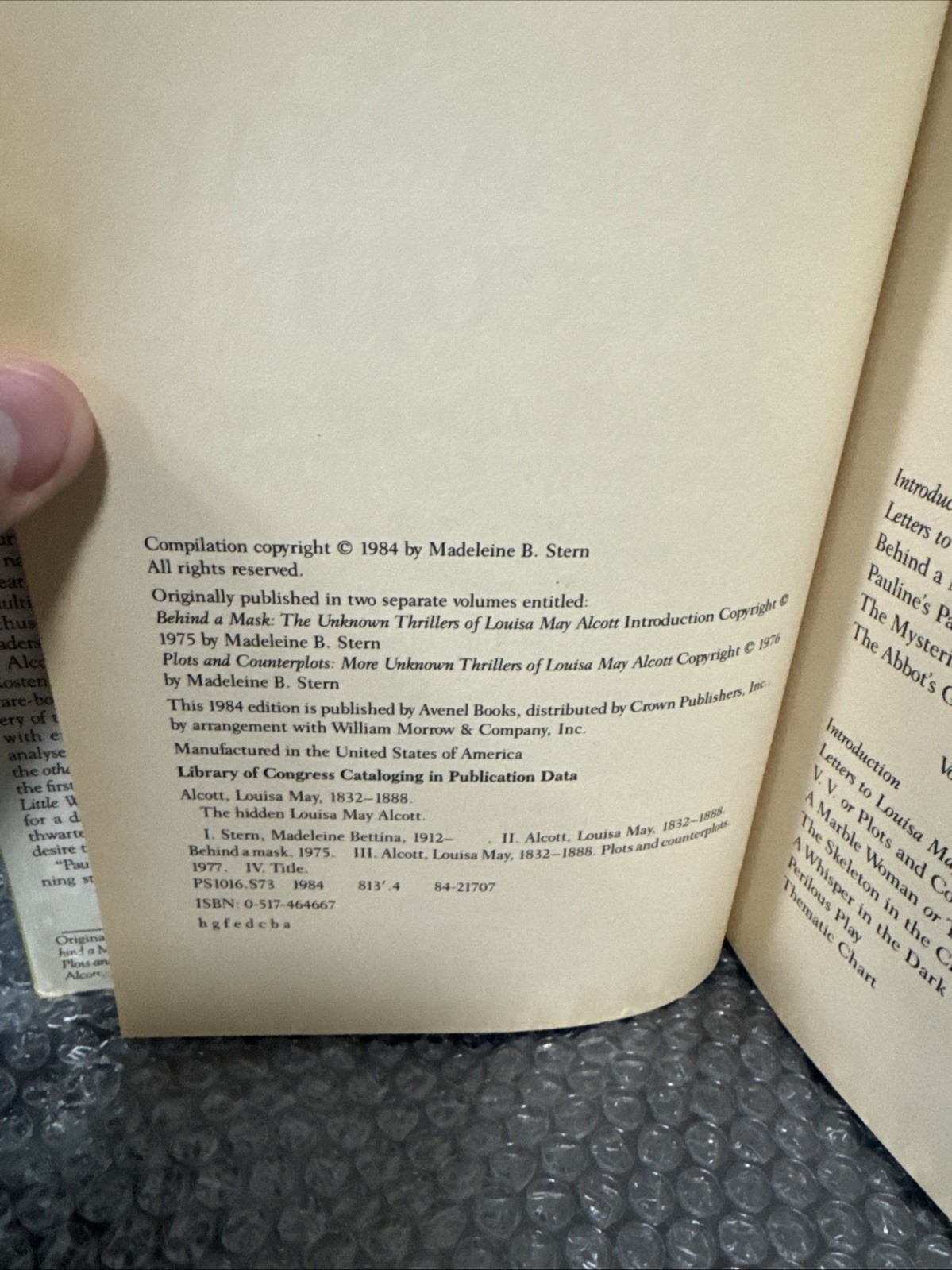THE HIDDEN LOUISA MAY ALCOTT Collection of Unknown Thrillers Avenel 1984