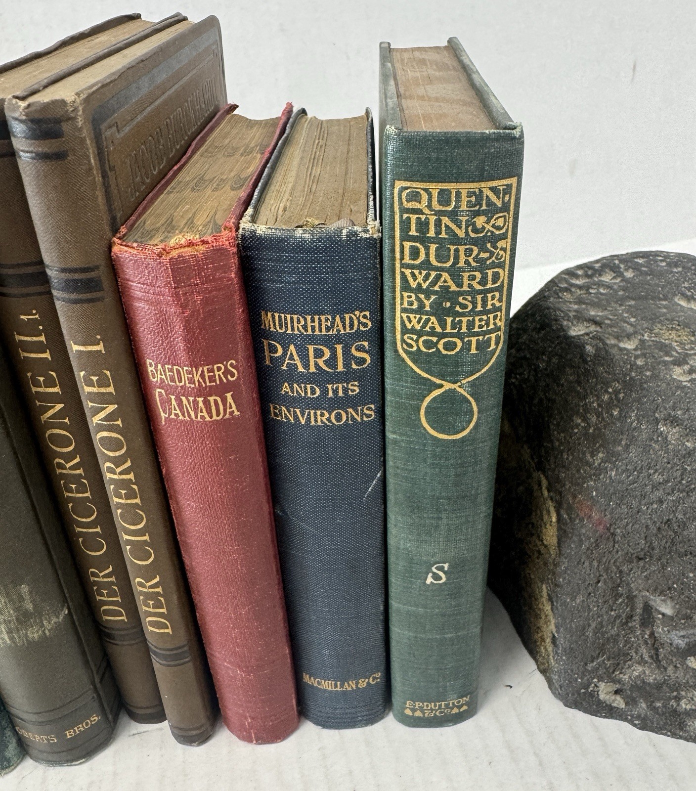 Antique Book Lot (11) – Baedeker, Erskine May, Reade, Walter Scott, Paris