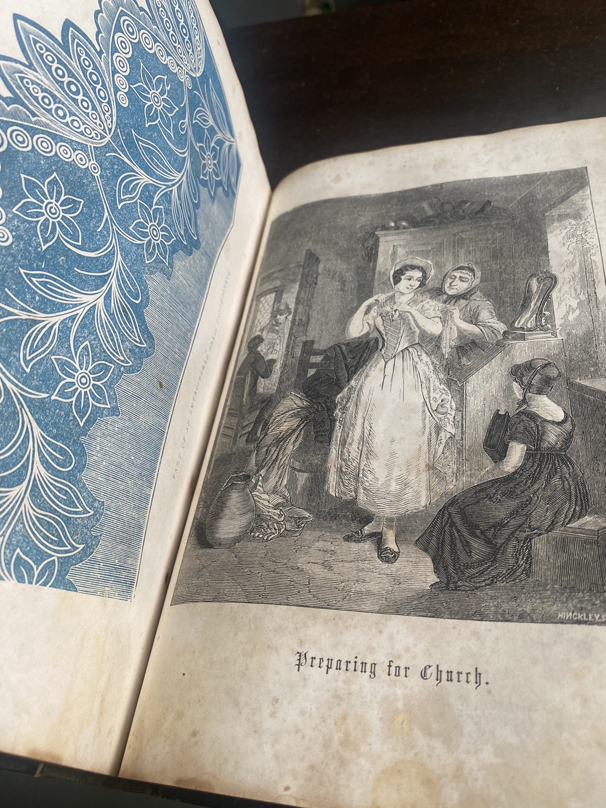 1854 Jan-June GODEY’S LADY’S BOOK HARDCOVER WOMEN’S FASHION COLOR ENGRAVINGS