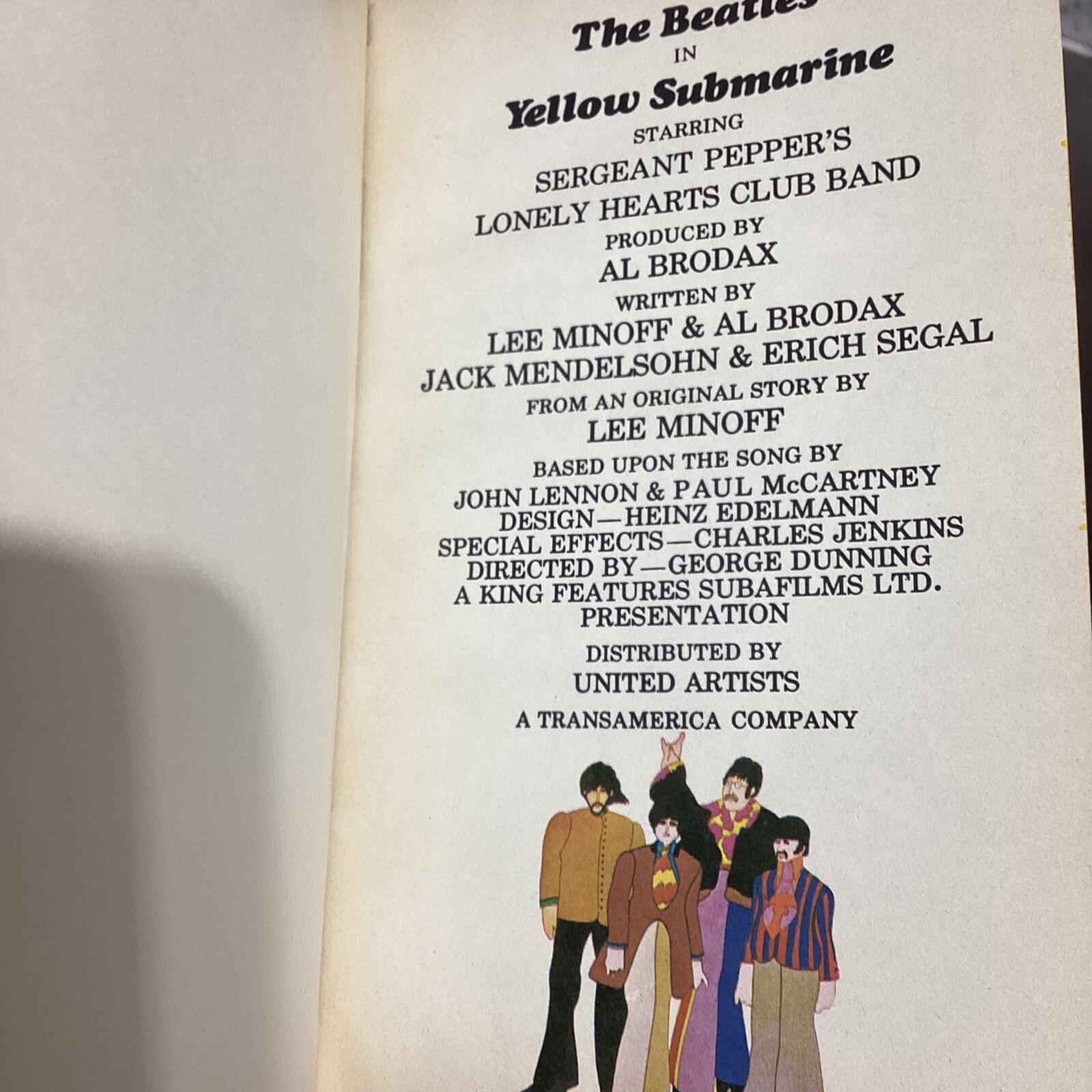 The Beatles Yellow Submarine (1968) Illustrated Paperback Book First Printing