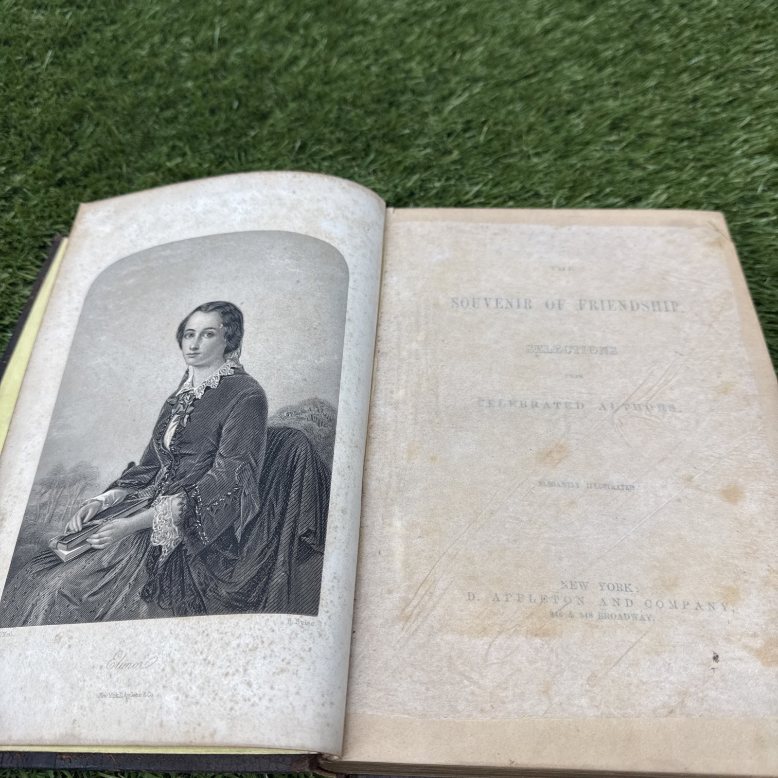 1850’s Souvenir Of Friendship – Illustrated Gift Book Leather Butterfeild Trail