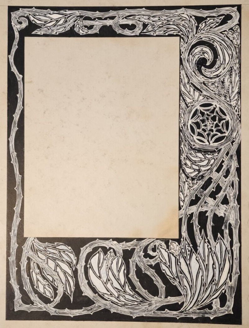 1896 WILLIAM MACDOUGALL ORIGINAL LARGE PAINTED BORDER DESIGNS ‘BOOK OF RUTH’ X2