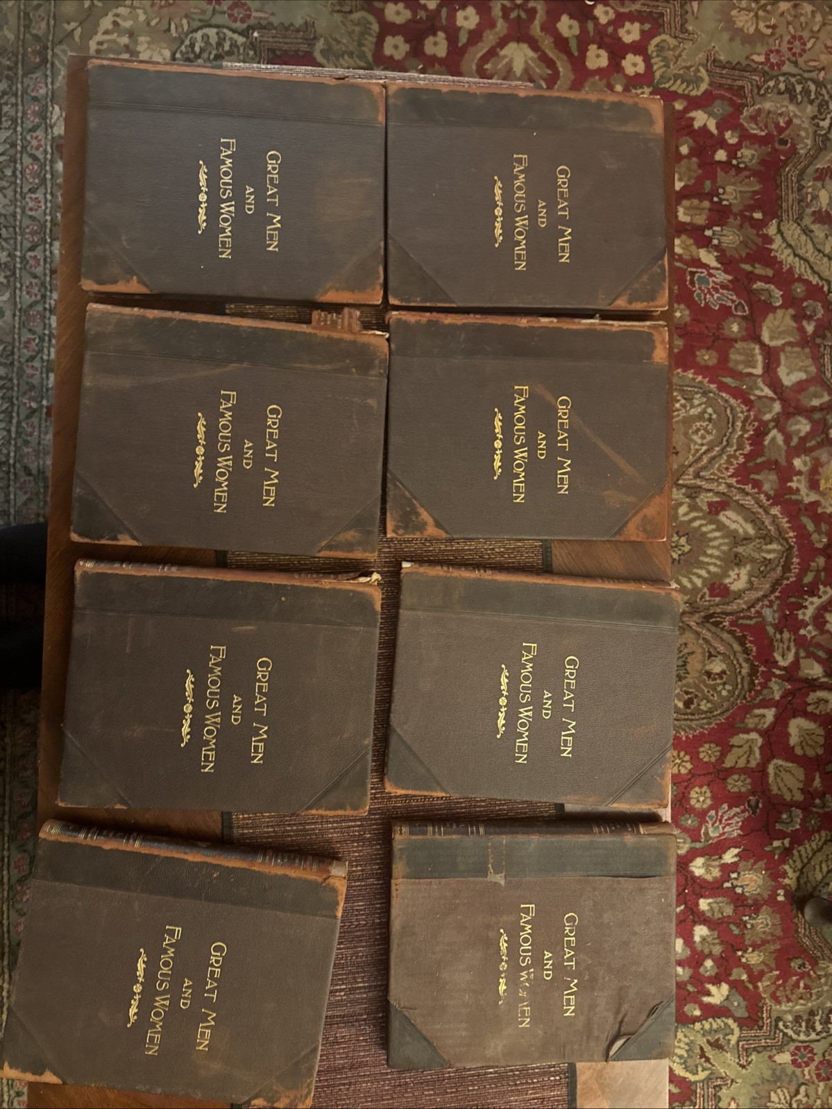 ANTIQUE 1894 Great Men & Famous Women 8 VOLUMES Illustrated Large Format