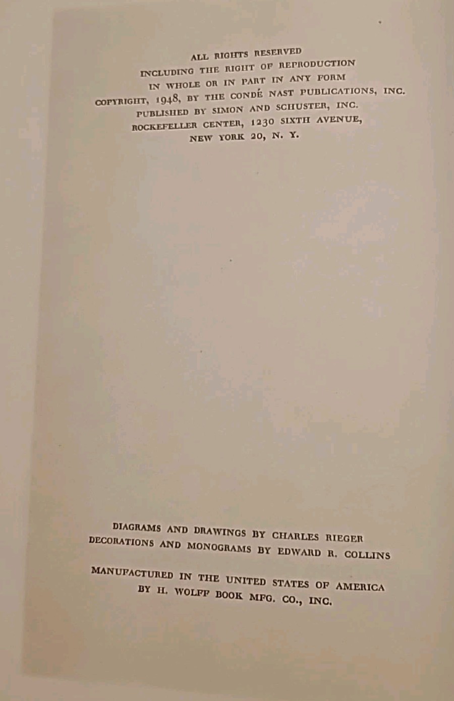 Vogue’s Book of Etiquette, by Millicent Fenwick, 1948, 1st Ed 1st Print – Good