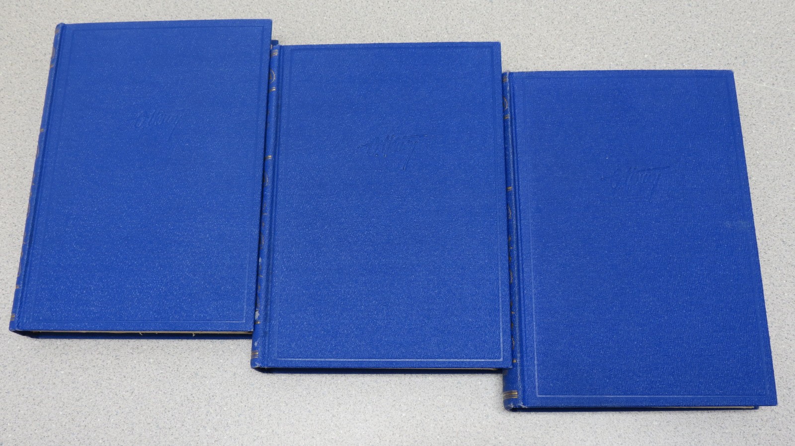 Vintage lot of 3 hardcover books by O. Henry – blue gold antique decor staging