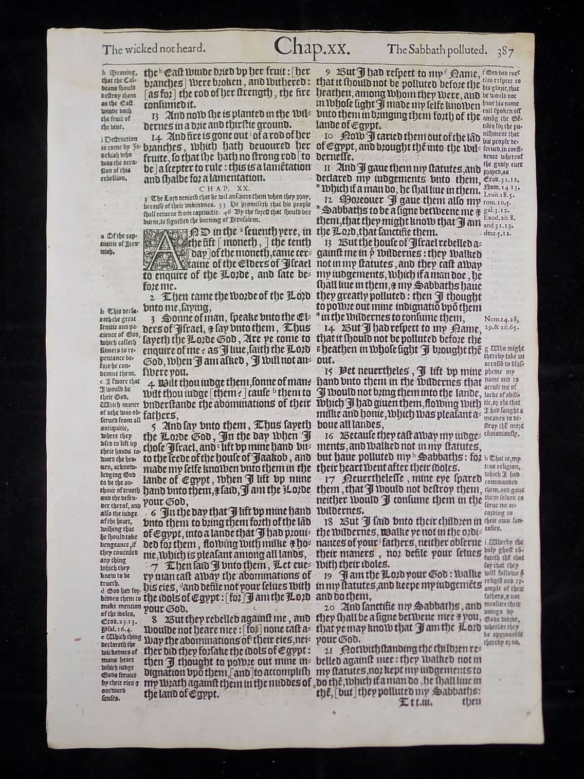 1583 Noblest Geneva Bible Folio- Book of Ezekiel- YOU PICK