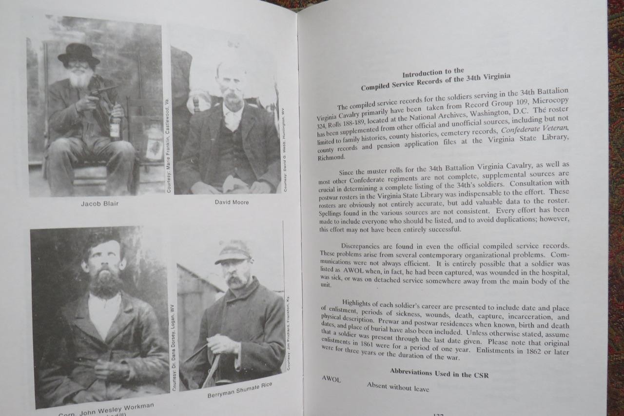34th BATTALION VIRGINIA CAVALRY – SIGNED FIRST EDITION – ONLY 1000 PUBLISHED