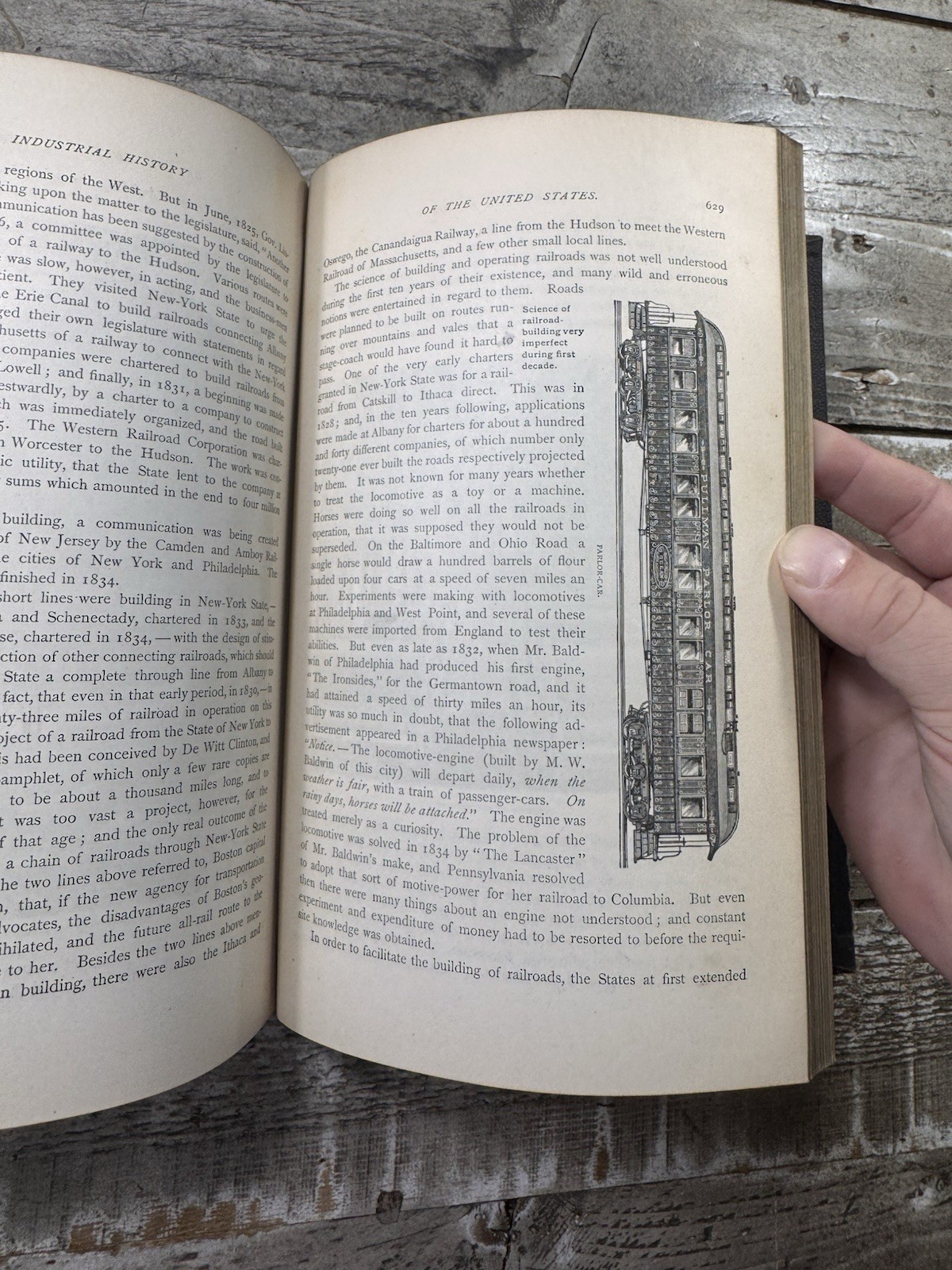 1889 Antique History Book “Industrial History of the United States” Bolles