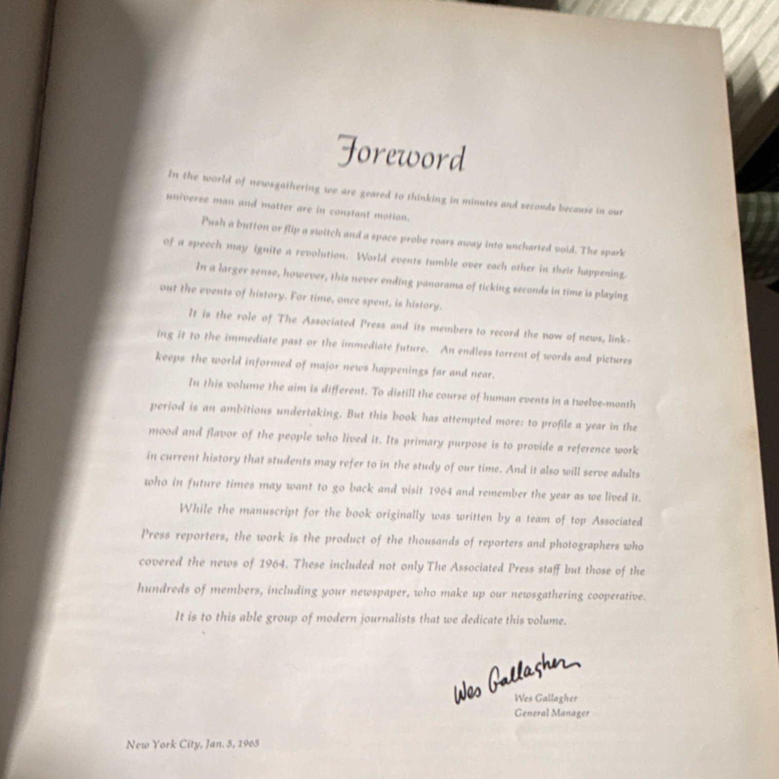 The Associated Press The World in 1964 Hardcover Original Illustrated Book