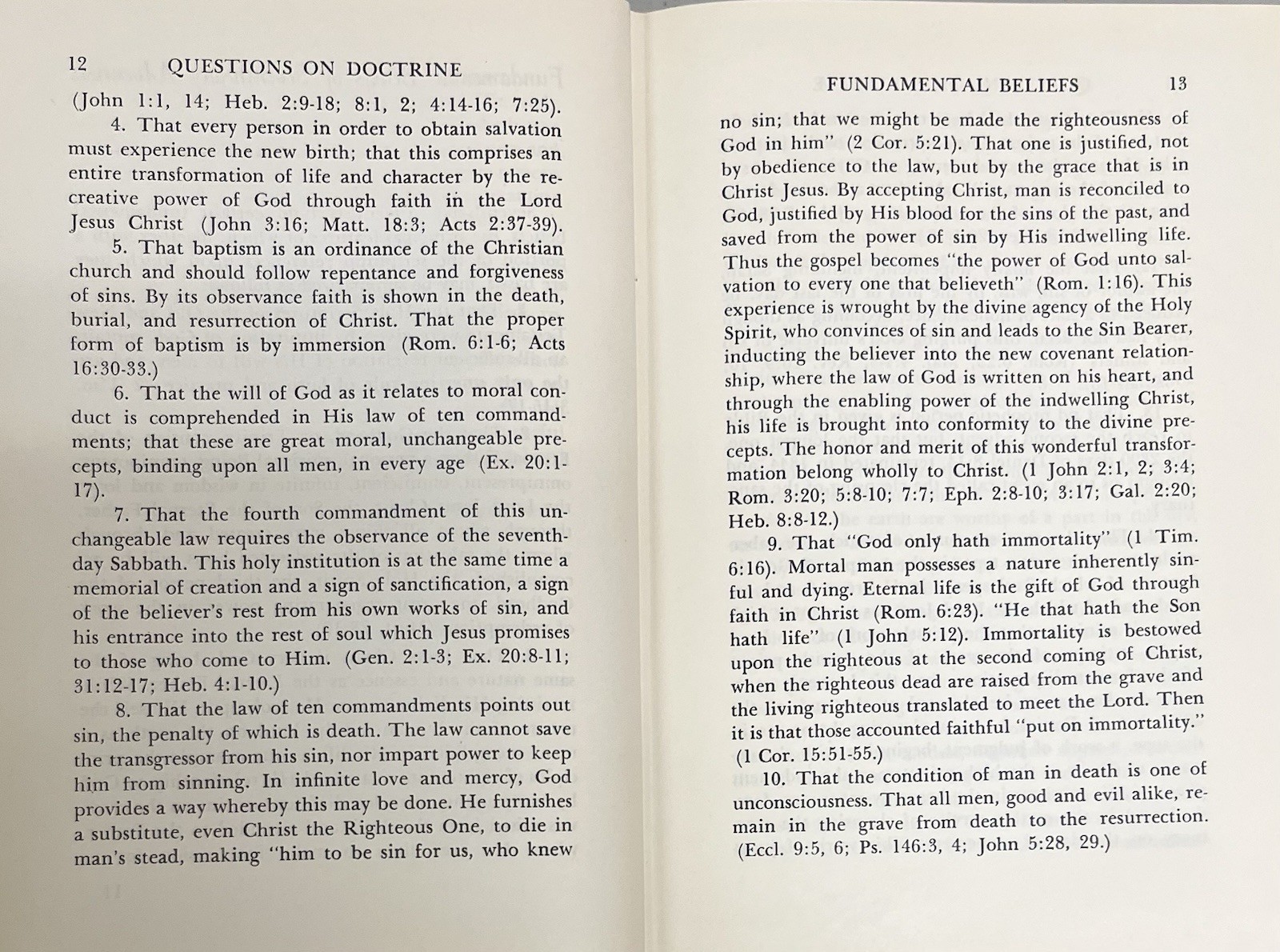 VINTAGE Seventh-day Adventists Answer QUESTIONS ON DOCTRINE 1957 1st Ed, HC, DJ